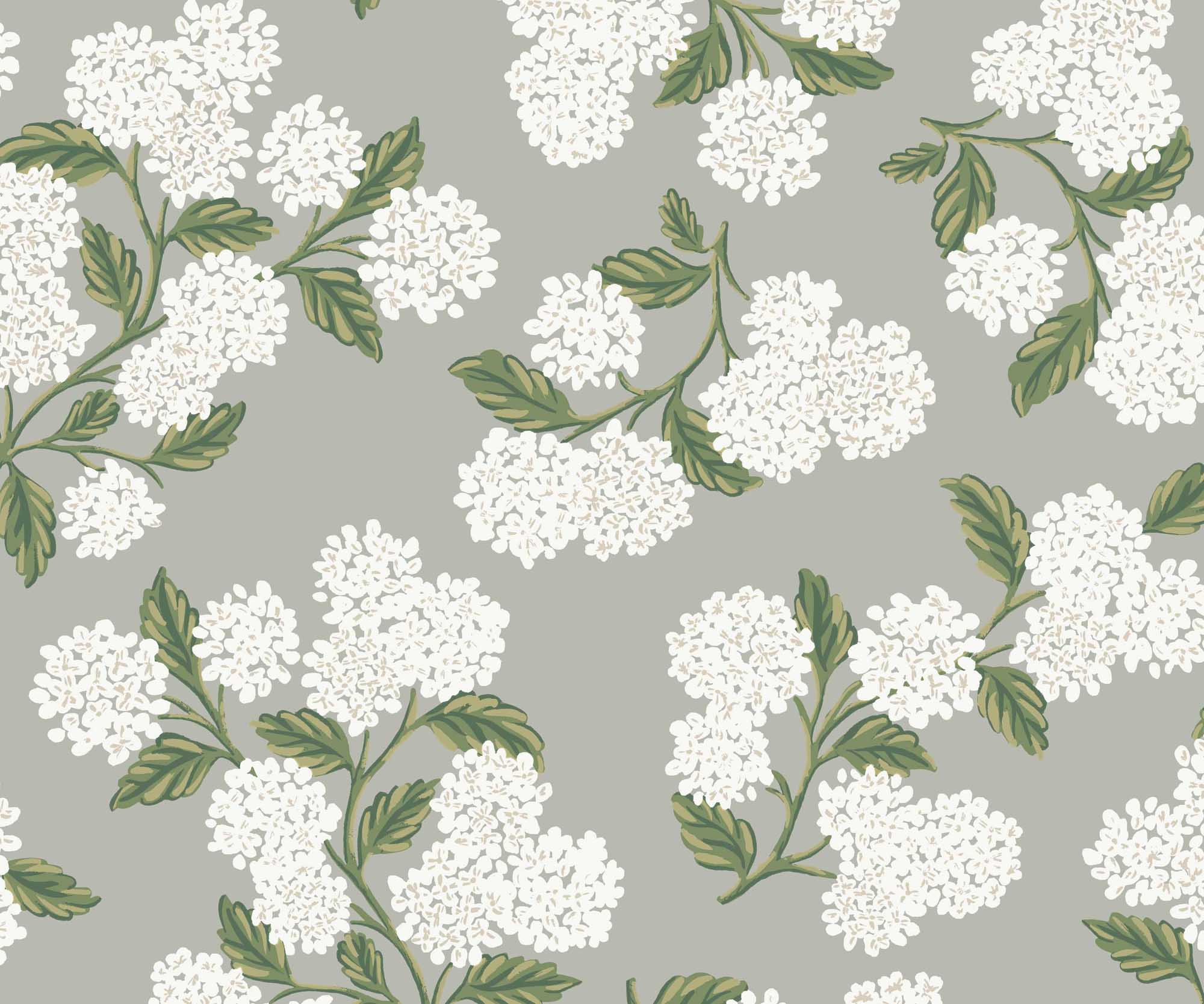 Hydrangea Wallpaper - Grey - Image 3