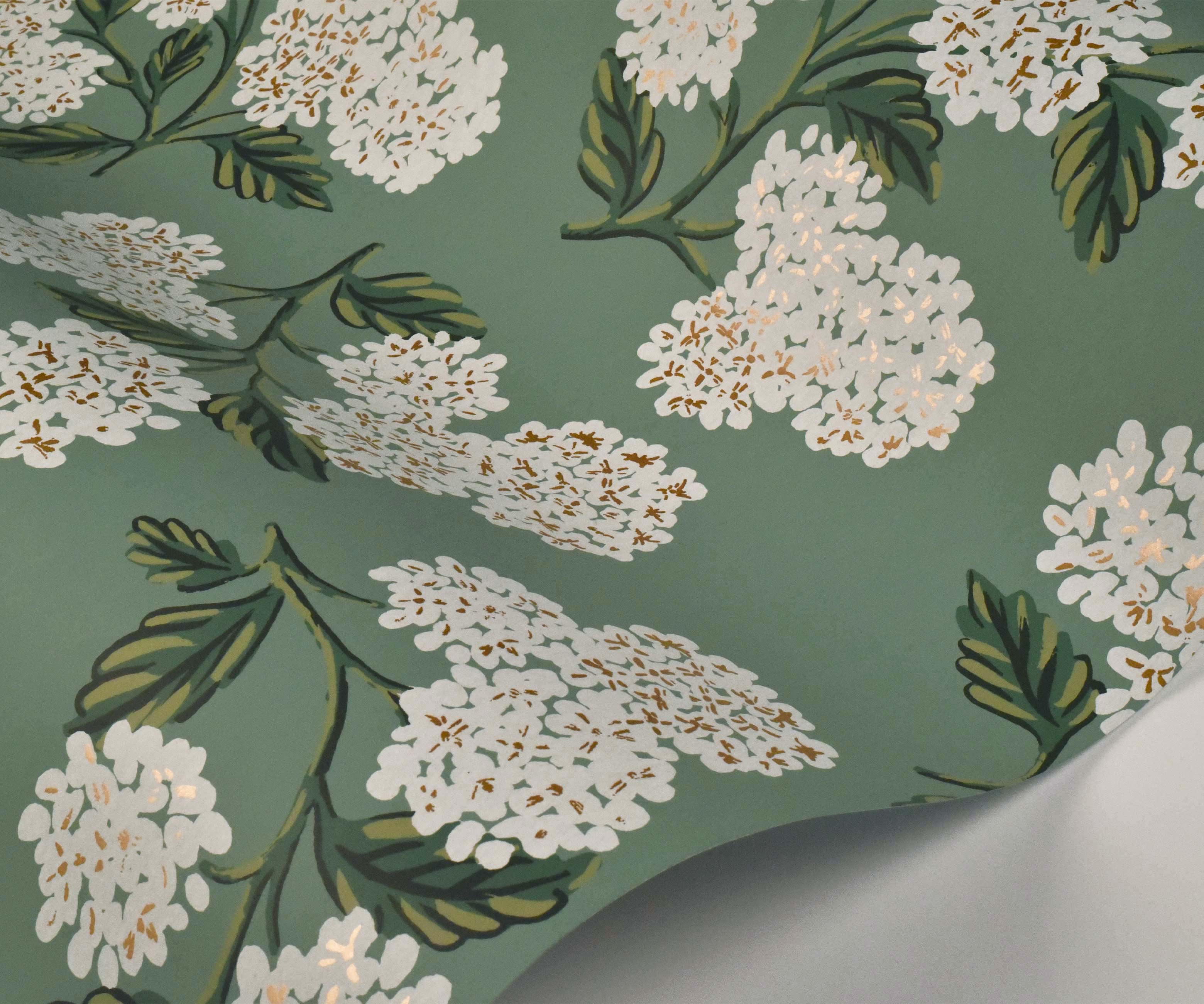 Hydrangea Wallpaper - Jade - Image 4