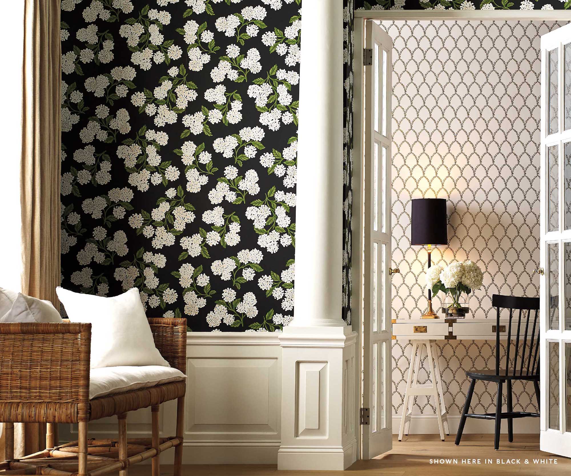 Hydrangea Wallpaper Sample - Jade - Image 3
