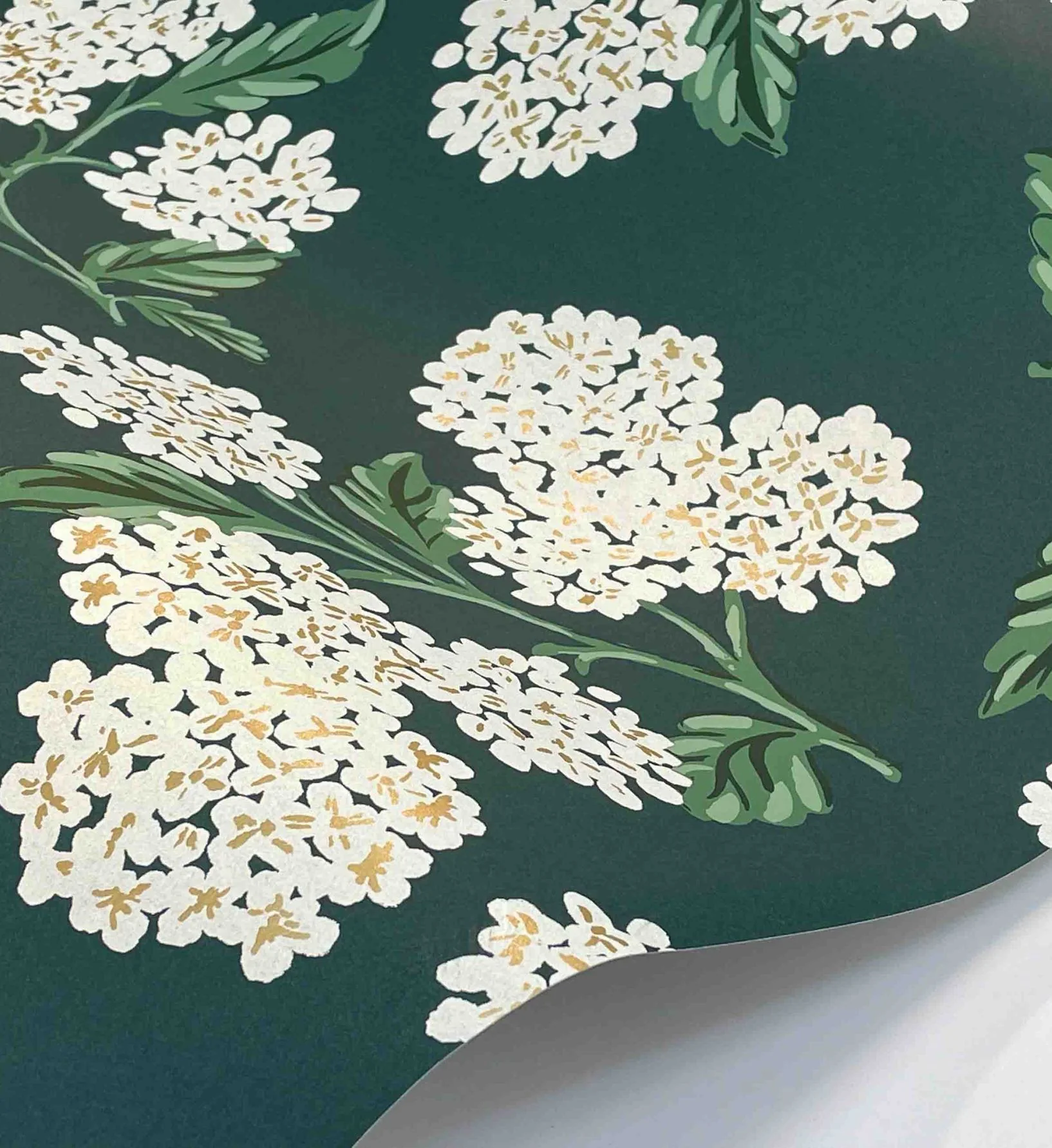 Hydrangea Wallpaper - Teal - Image 3