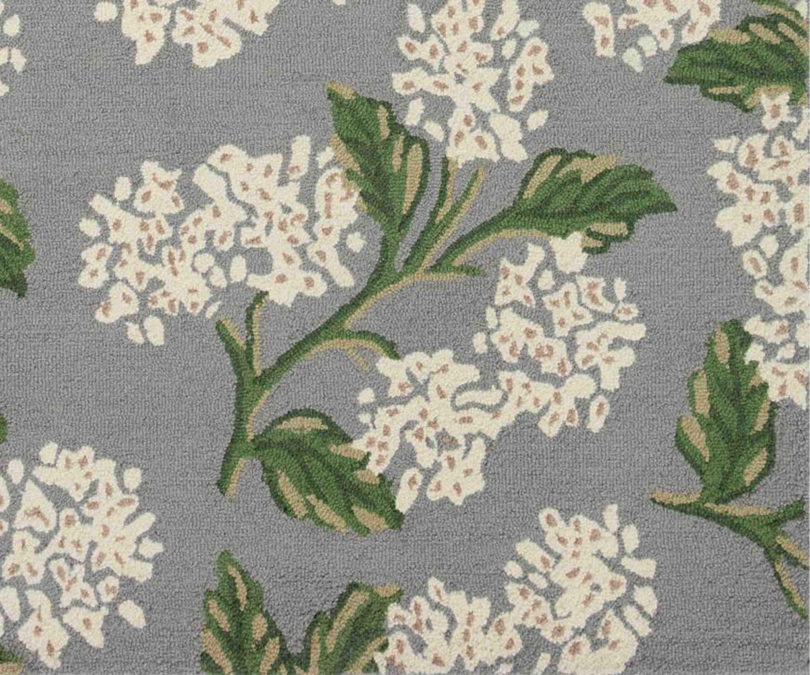 Joie Hydrangea Wool-Hooked Rug - Grey - Image 3