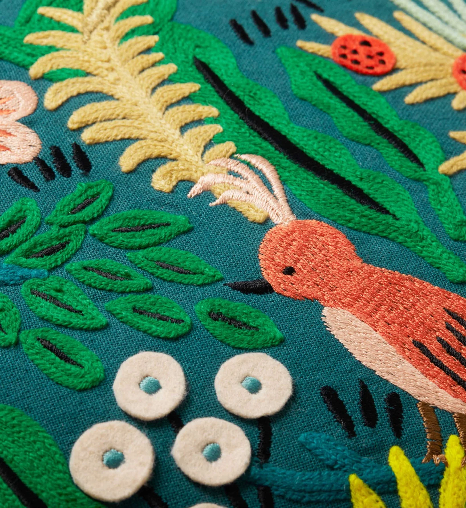 Jungle Embroidered Pillow - Multi - Image 3