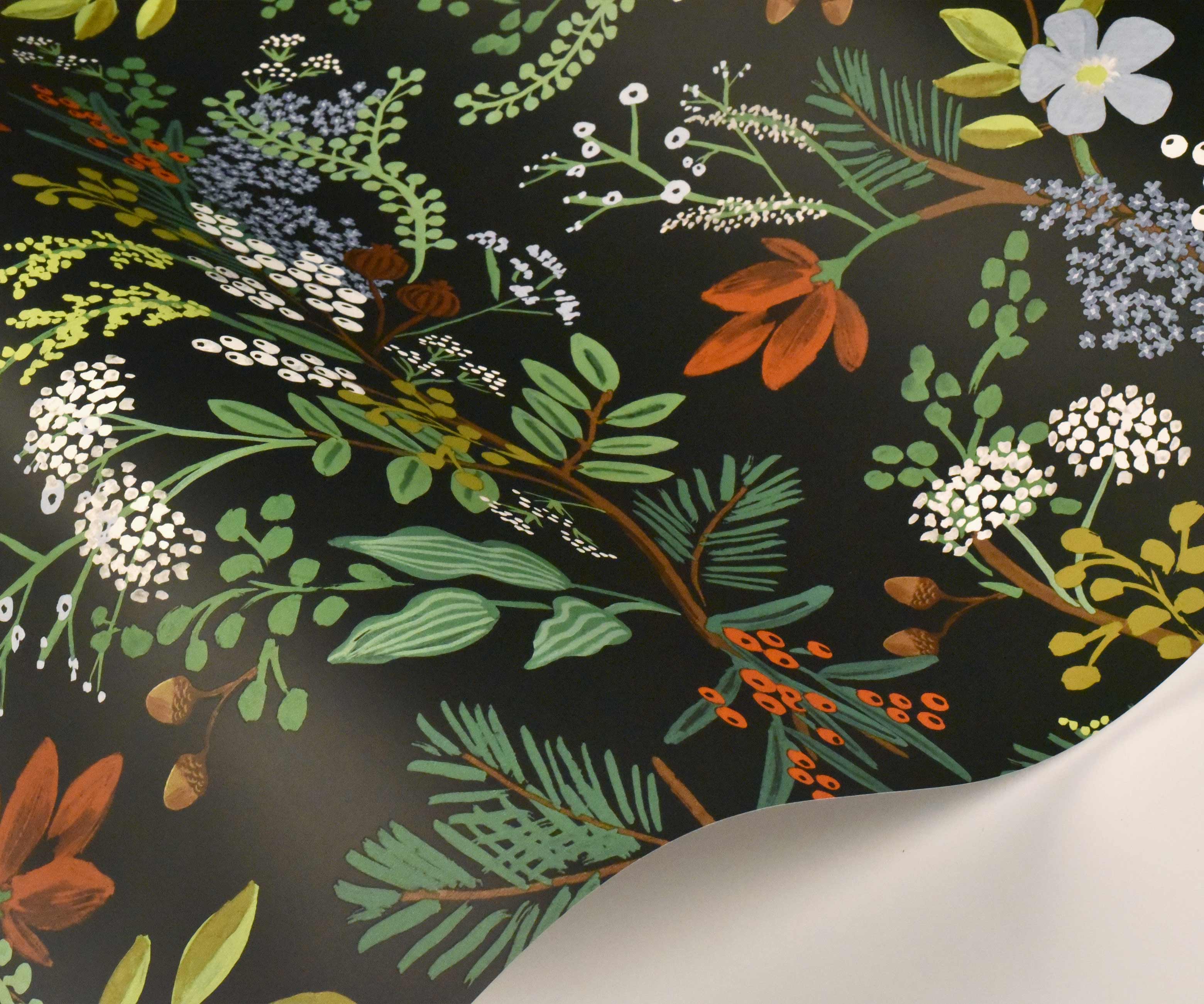 Juniper Forest Wallpaper Sample - Black - Image 2