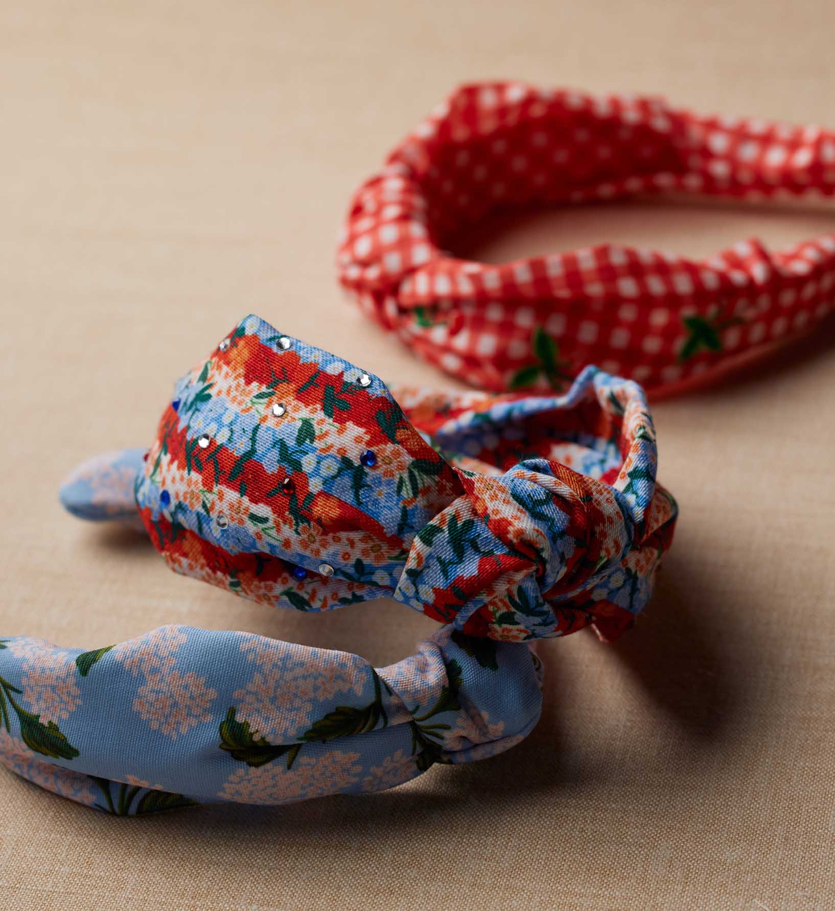 Knotted Headband - Gingham Cherries - Image 2
