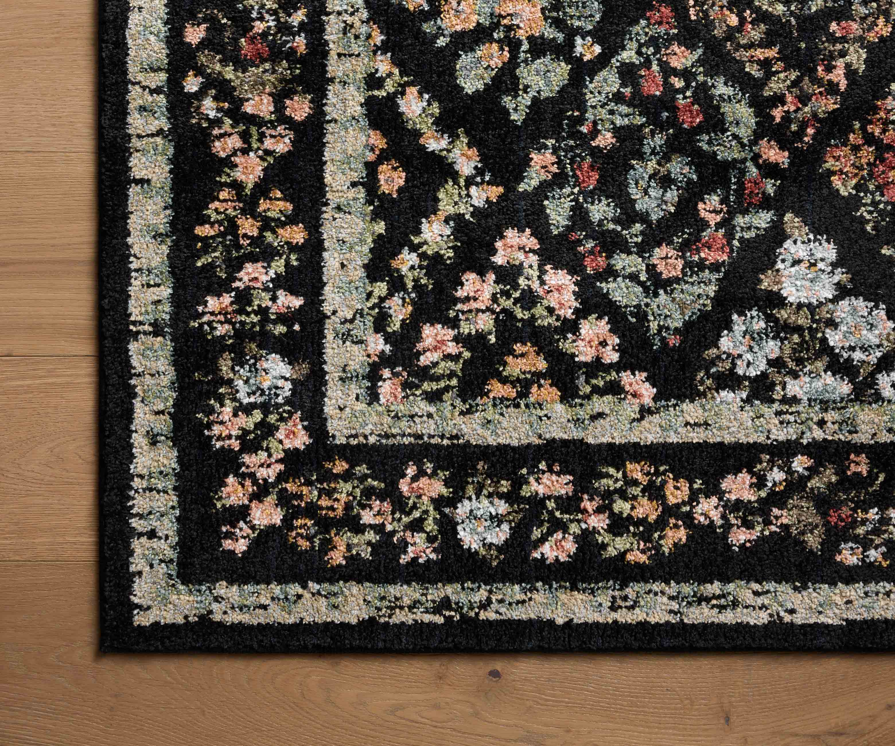 Laurel Parquet Power Loomed Rug - Black - Image 4