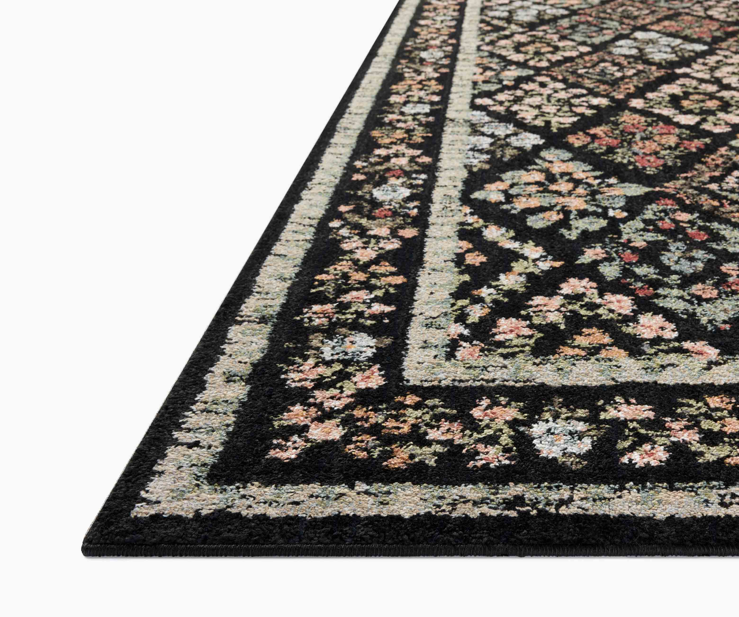 Laurel Parquet Power Loomed Rug - Black - Image 5