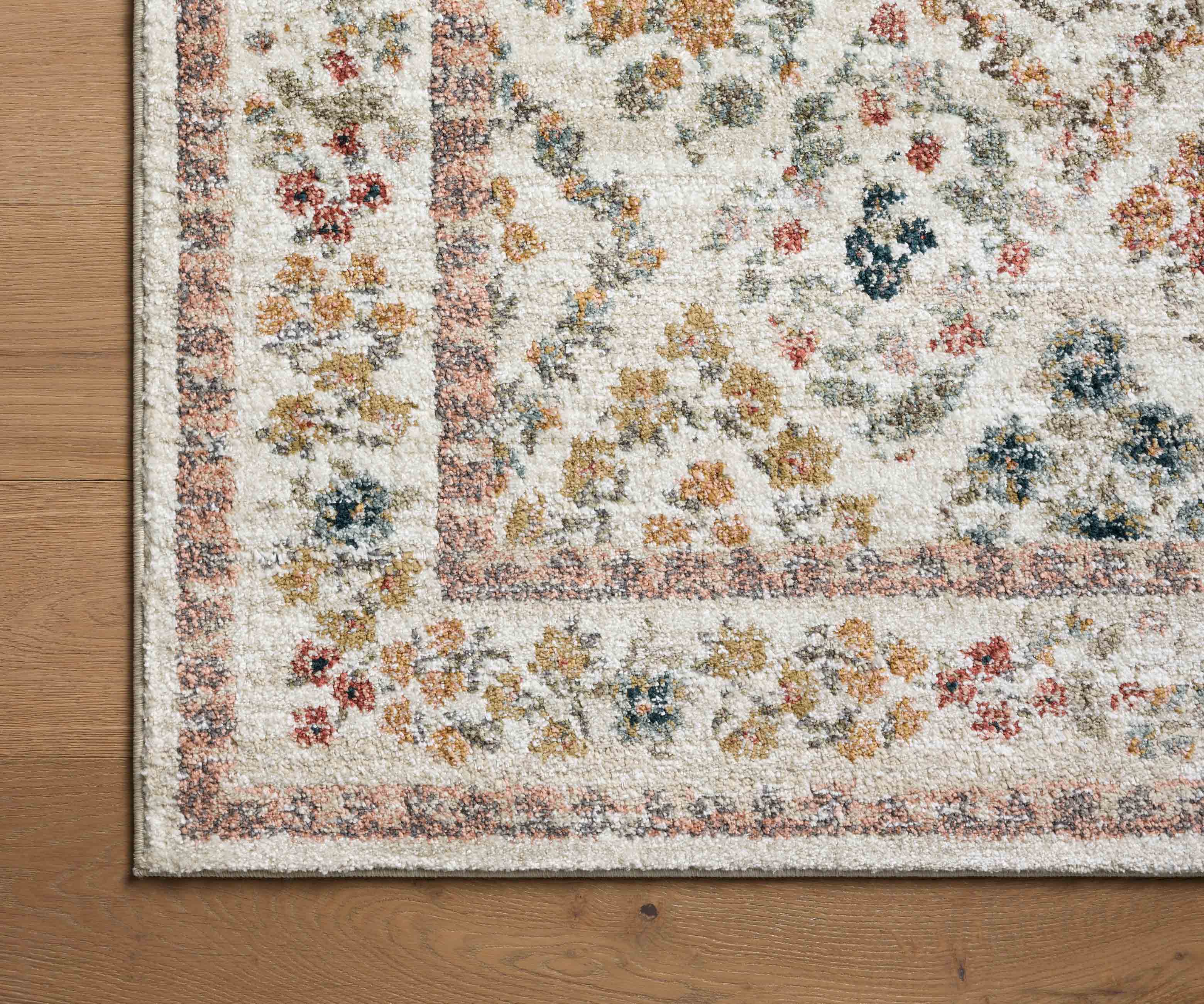 Laurel Parquet Power Loomed Rug - Cream - Image 4