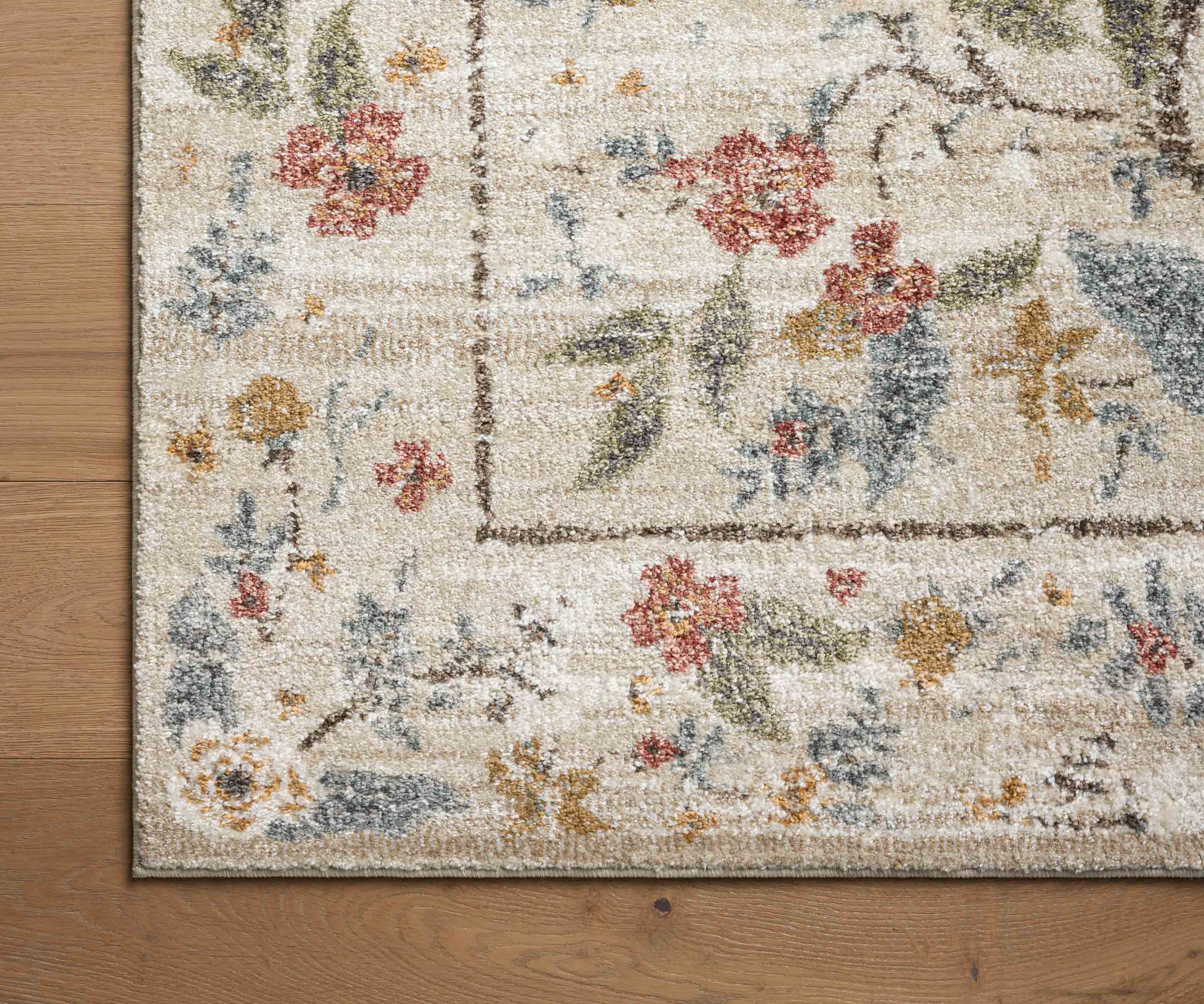 Laurel Peacock Garden Power Loomed Rug - Cream - Image 4