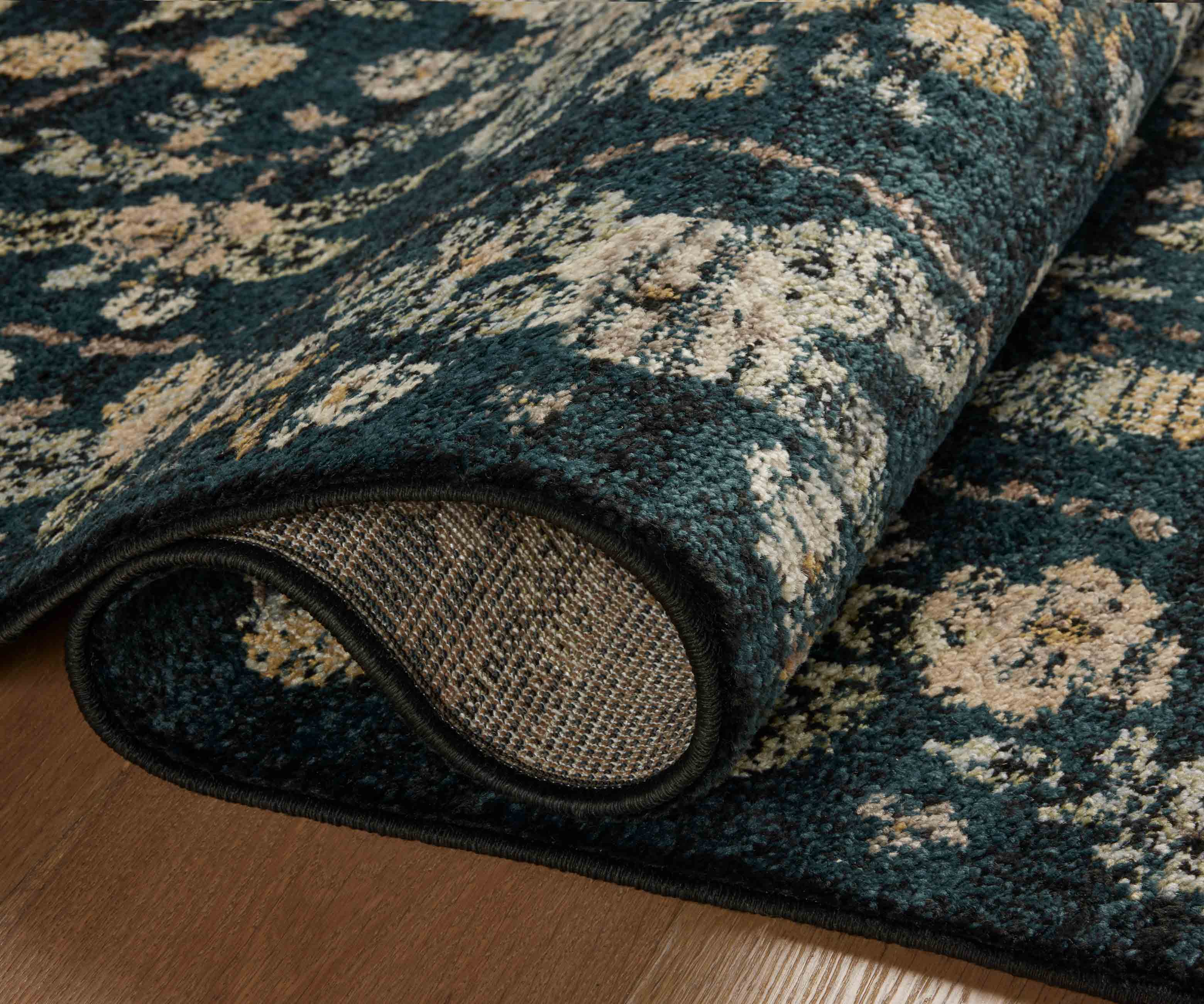 Laurel Peacock Garden Power Loomed Rug - Navy - Image 3