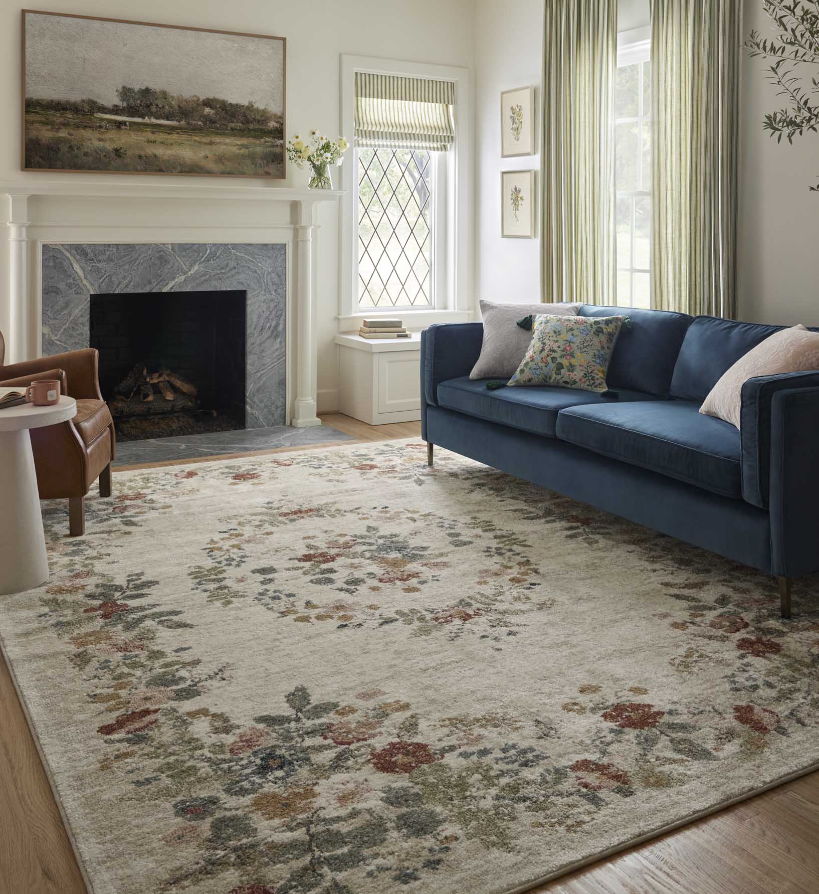 Laurel Strawberry Fields Medallion Power Loomed Rug - Cream - Image 2