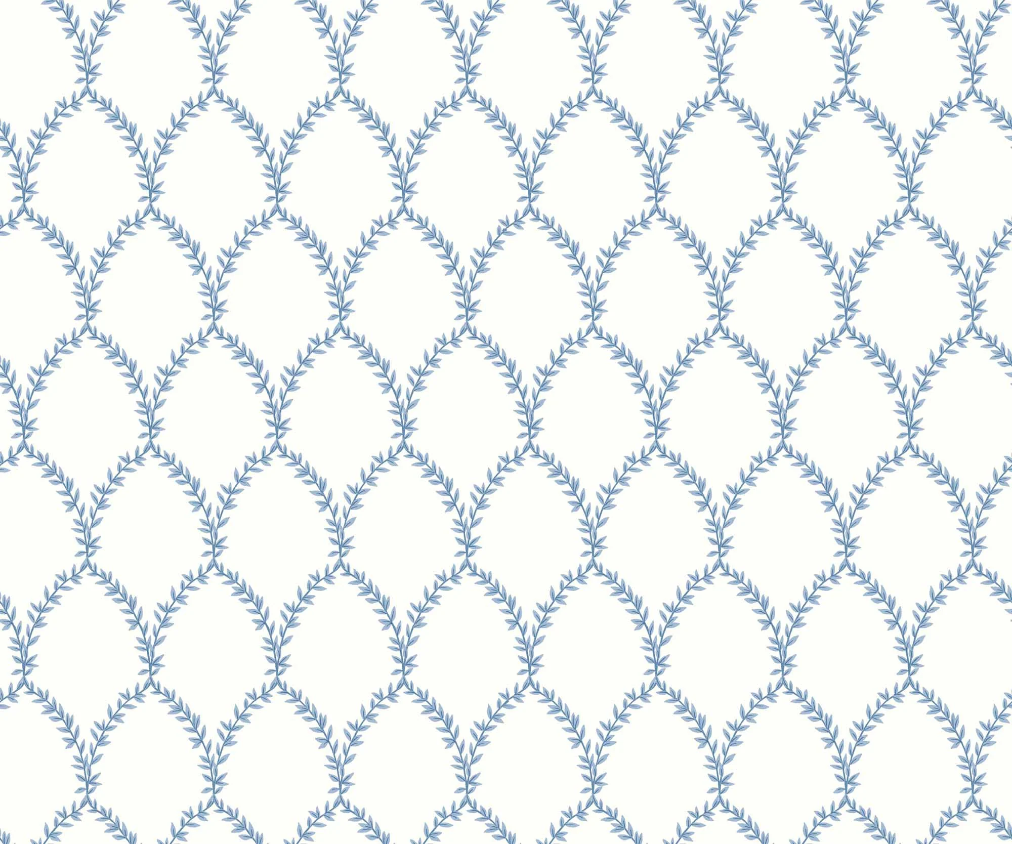 Laurel Wallpaper - Blue & White - Image 3