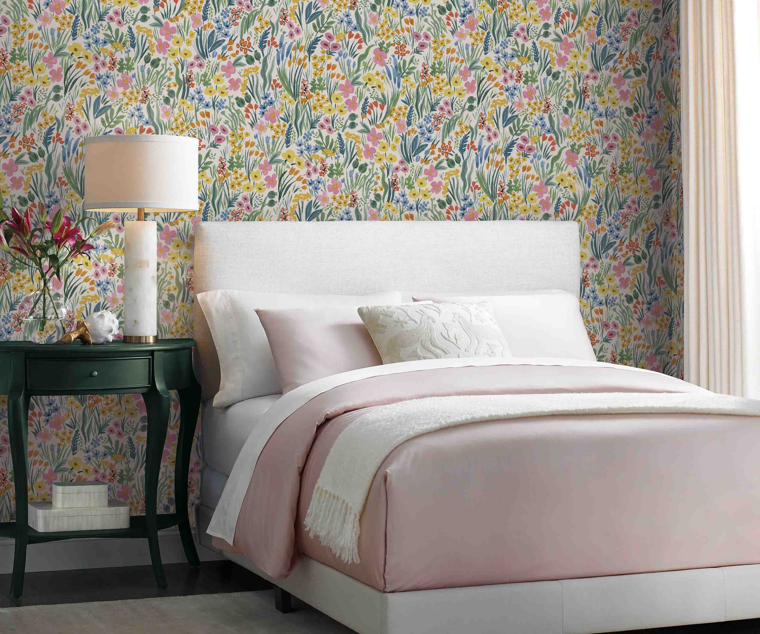 Lea Peel & Stick Wallpaper Sample - White - Image 2