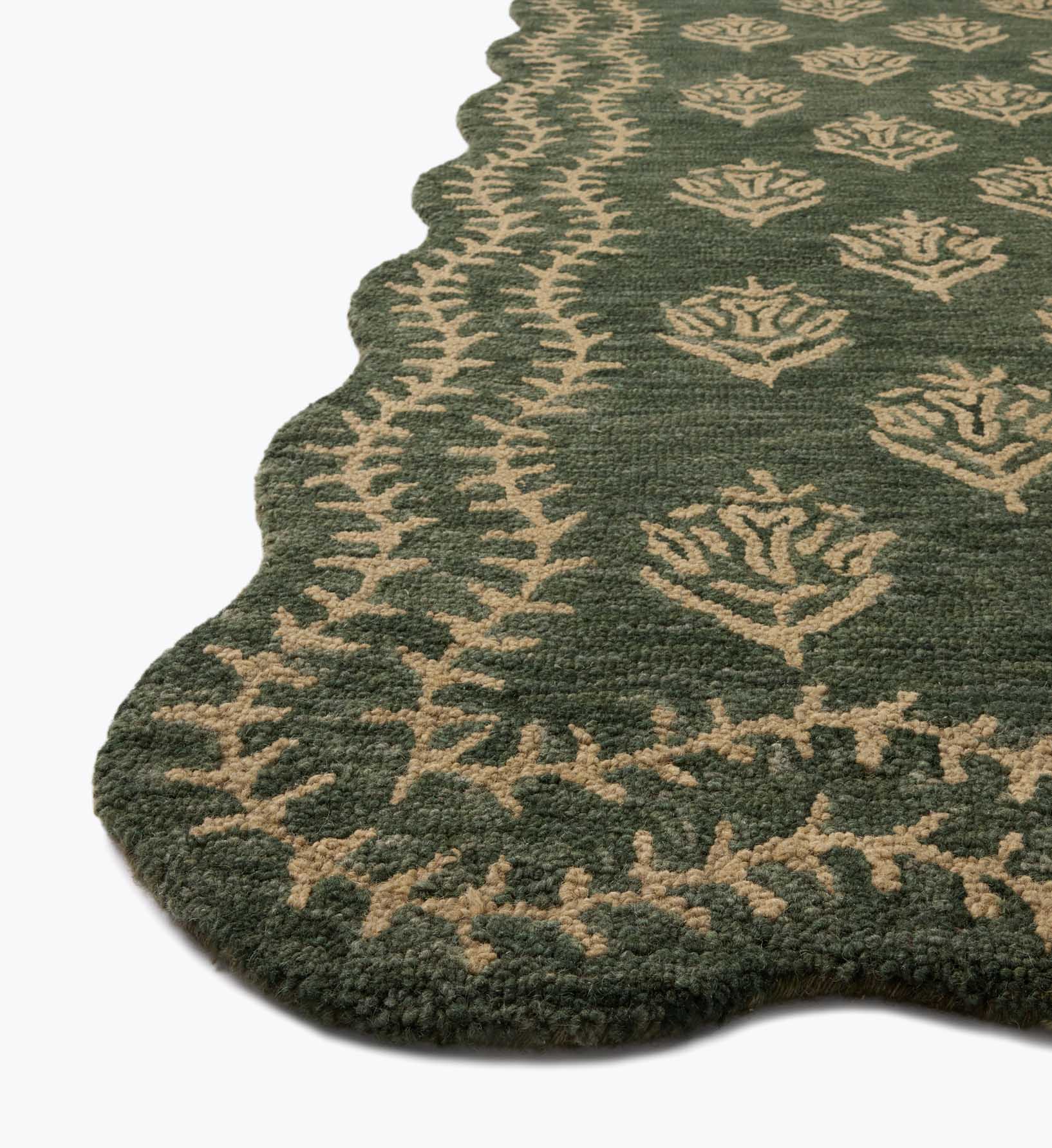 Lisette Wool Hooked Rug - Forest & Oatmeal - Image 5