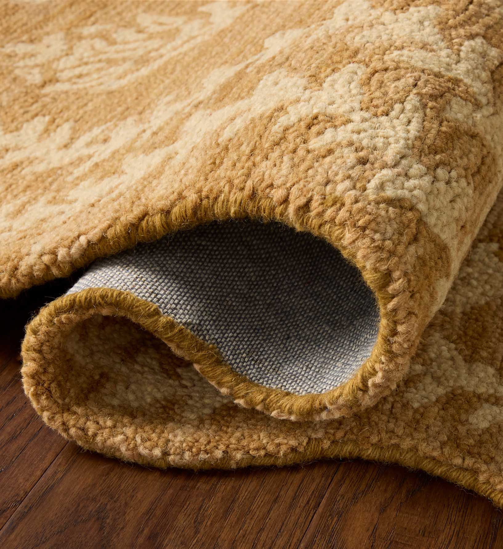 Lisette Wool Hooked Rug - Wheat & Ivory - Image 4