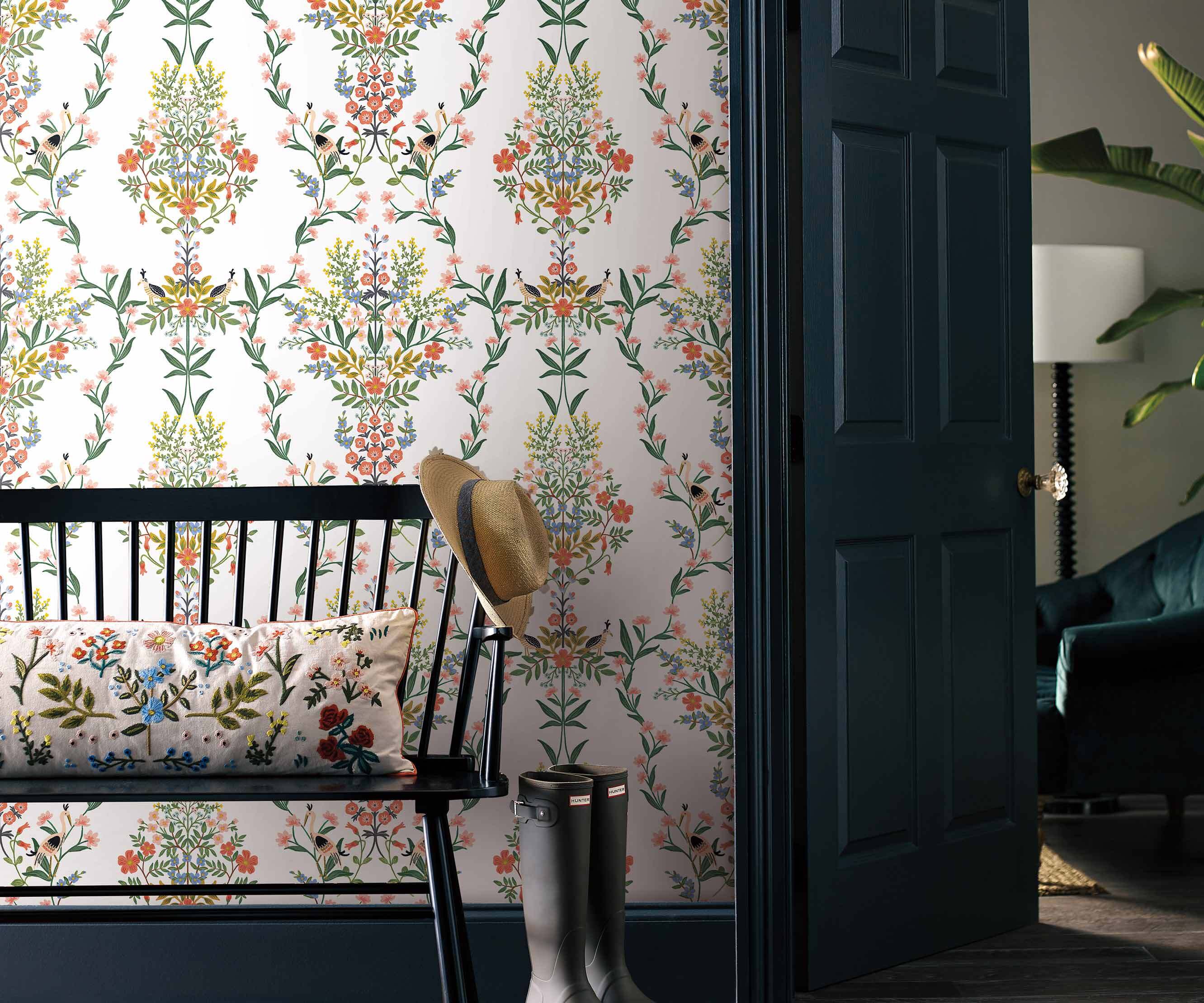 Luxembourg Peel & Stick Wallpaper Sample - White Multi - Image 2