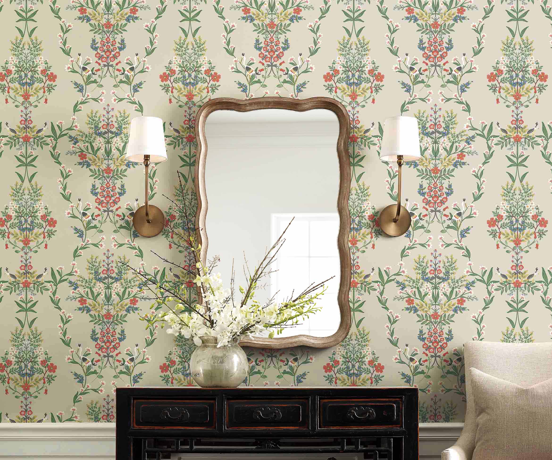 Luxembourg Wallpaper Sample - Linen Multi - Image 3