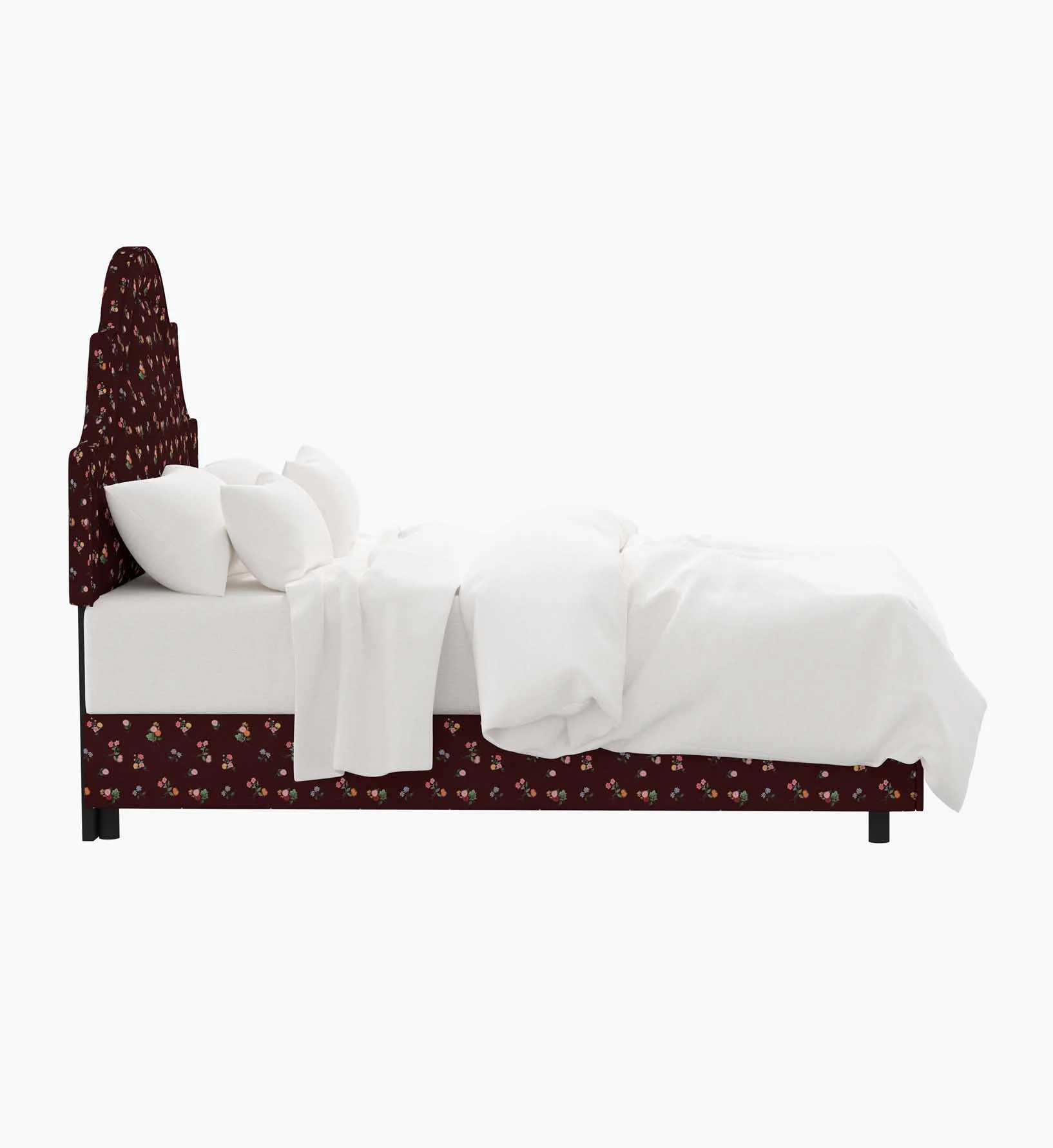 Marion Bed - Ditsy Dahlia Burgundy - Image 3