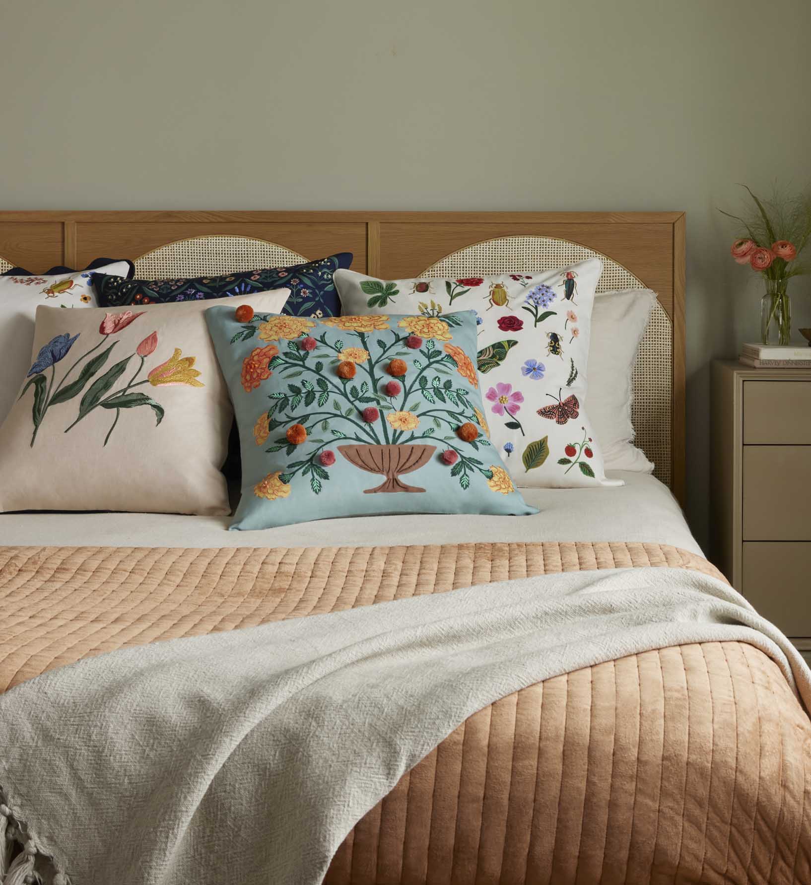 Marisol Embroidered Pillow - Light Green - Image 2