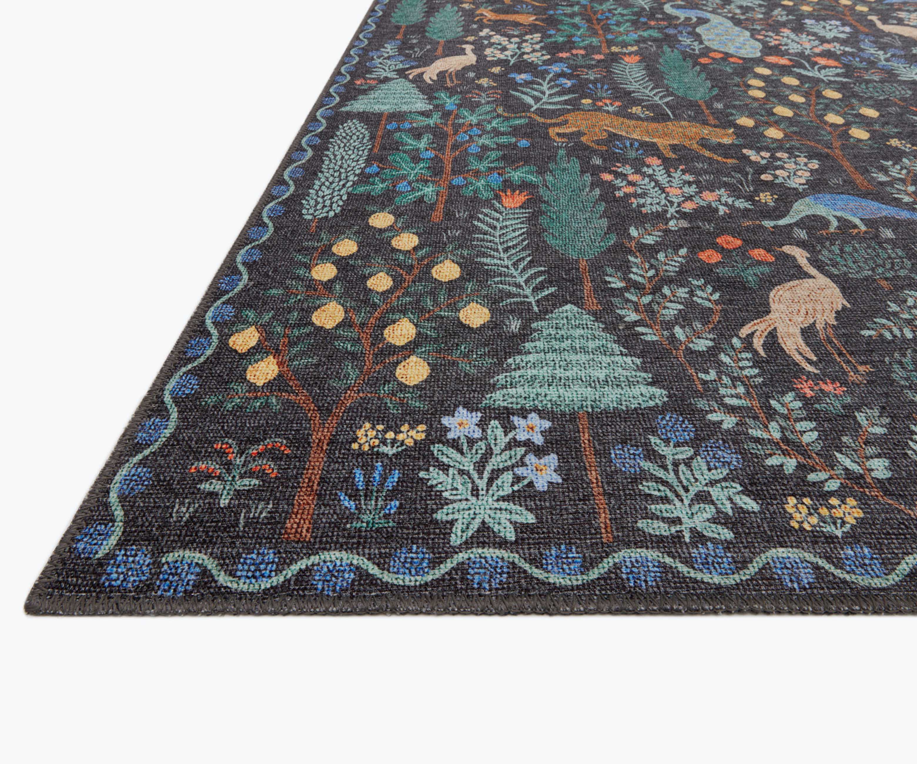 Menagerie Forest Printed Rug - Black - Image 3