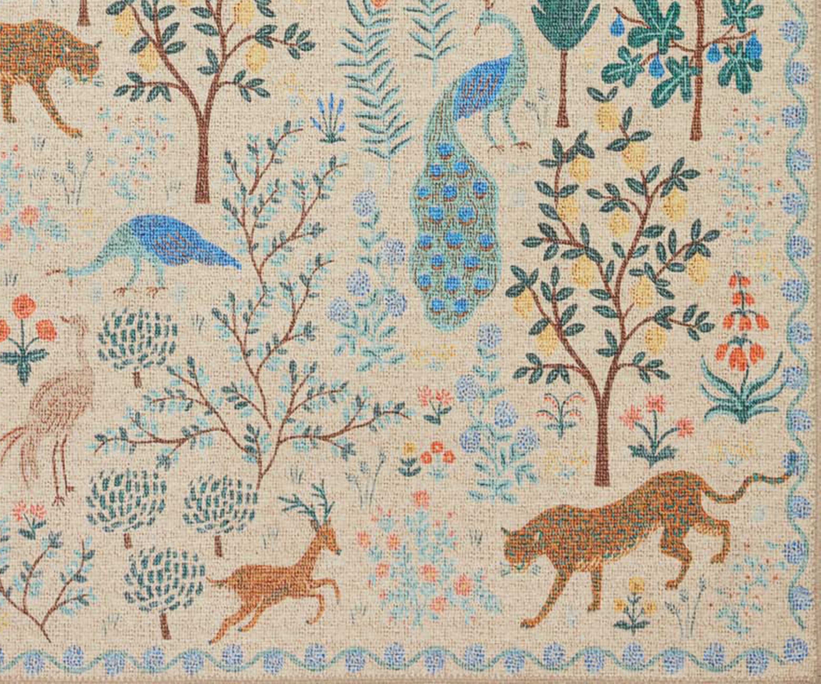 Menagerie Forest Printed Rug - Cream - Image 3