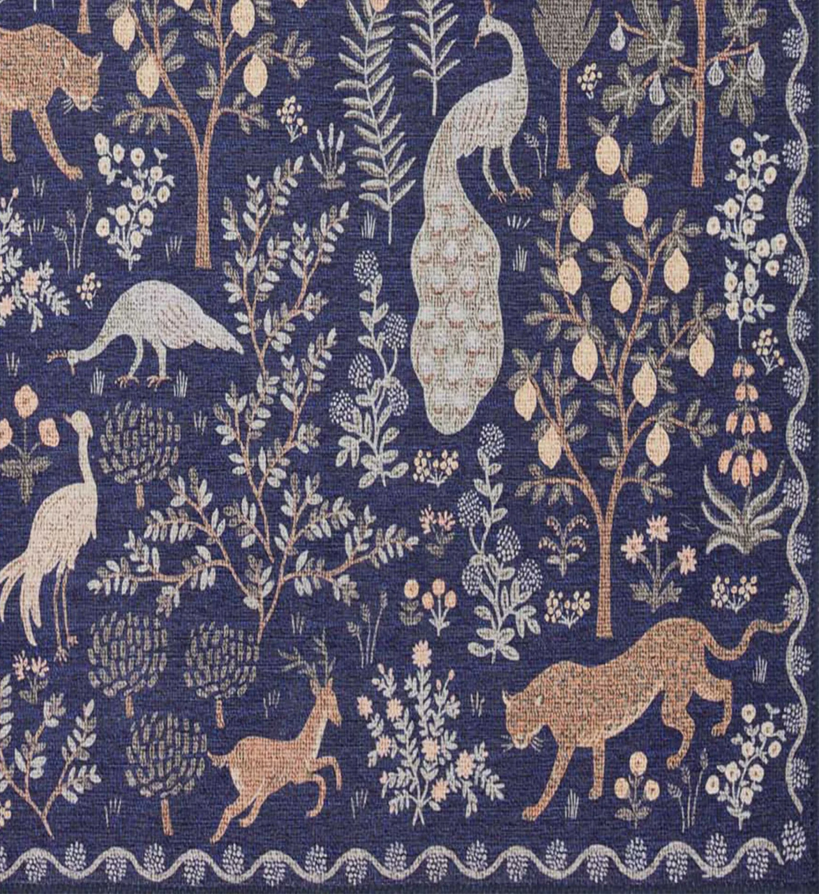 Menagerie Forest Printed Rug - Navy - Image 2