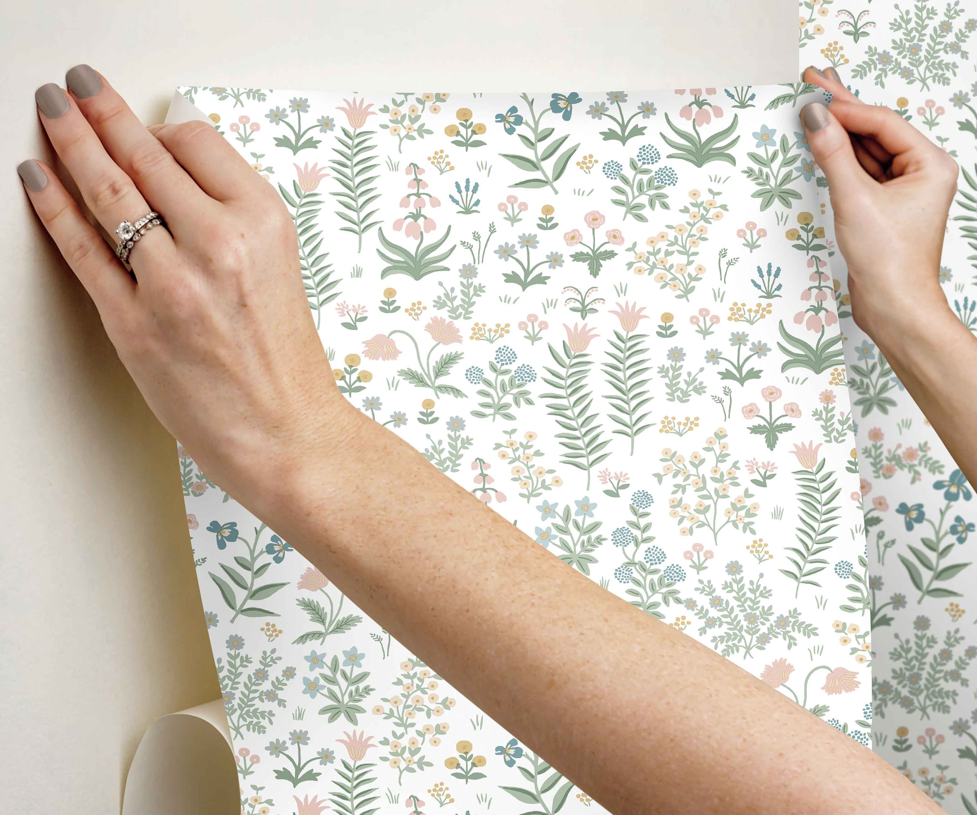 Menagerie Garden Peel & Stick Wallpaper - Blush Multi - Image 4