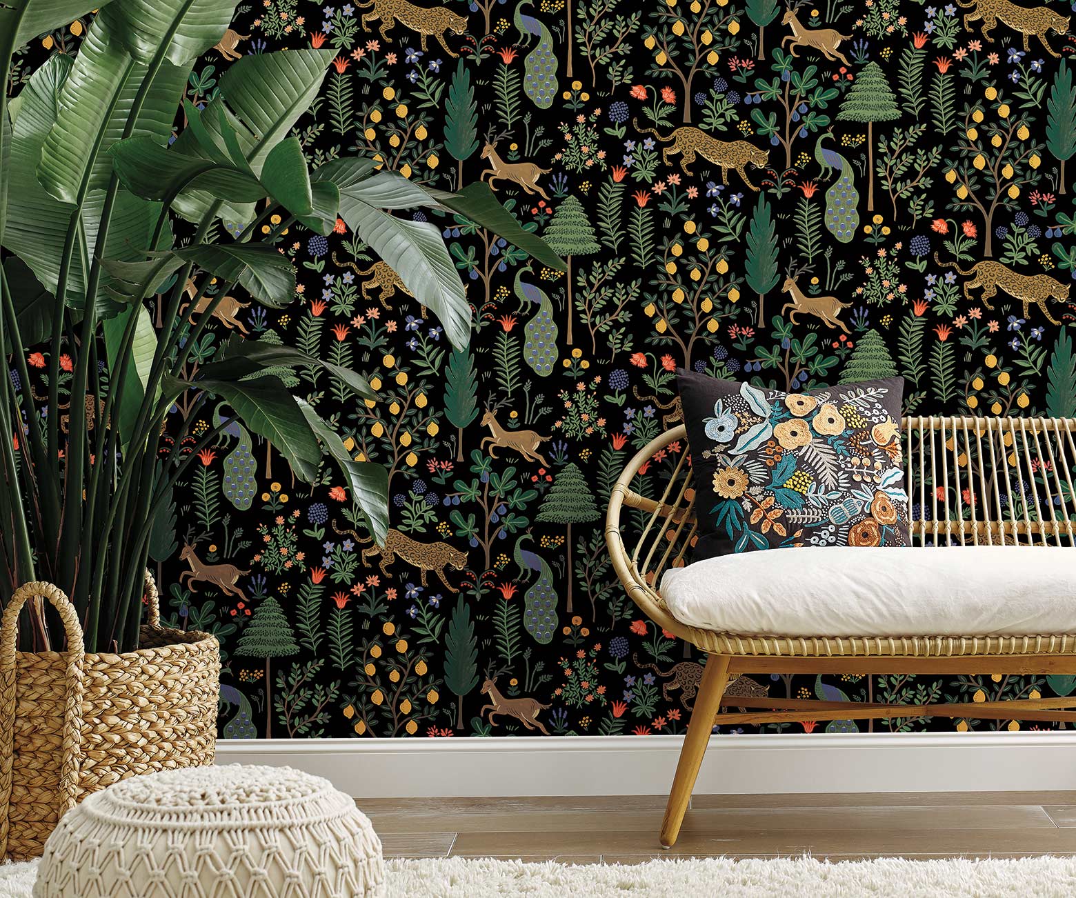 Menagerie Peel & Stick Wallpaper Sample - Black - Image 2