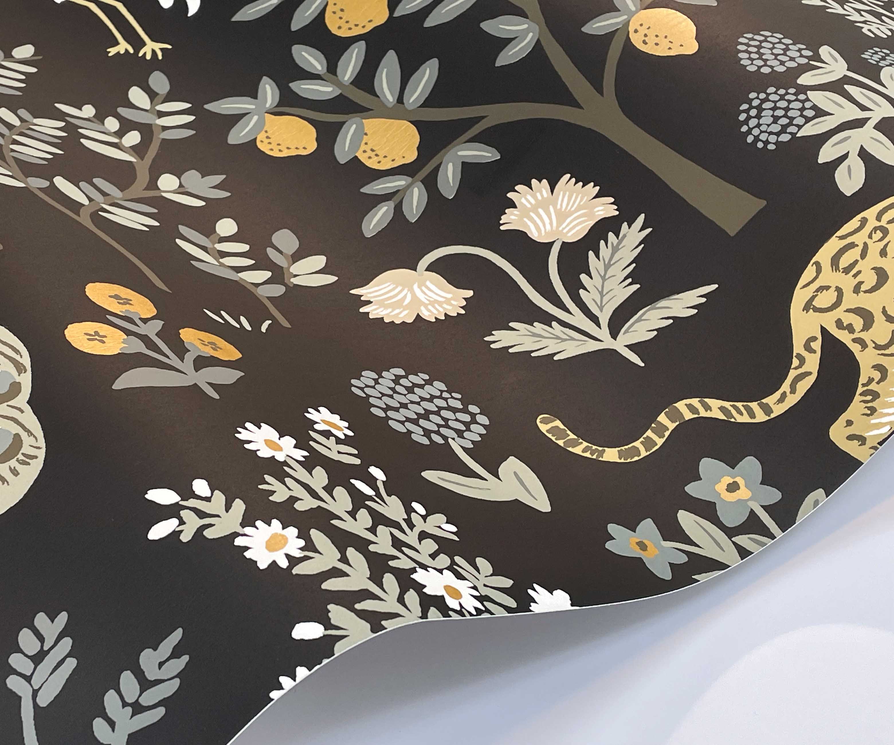 Menagerie Wallpaper Sample - Black - Image 2