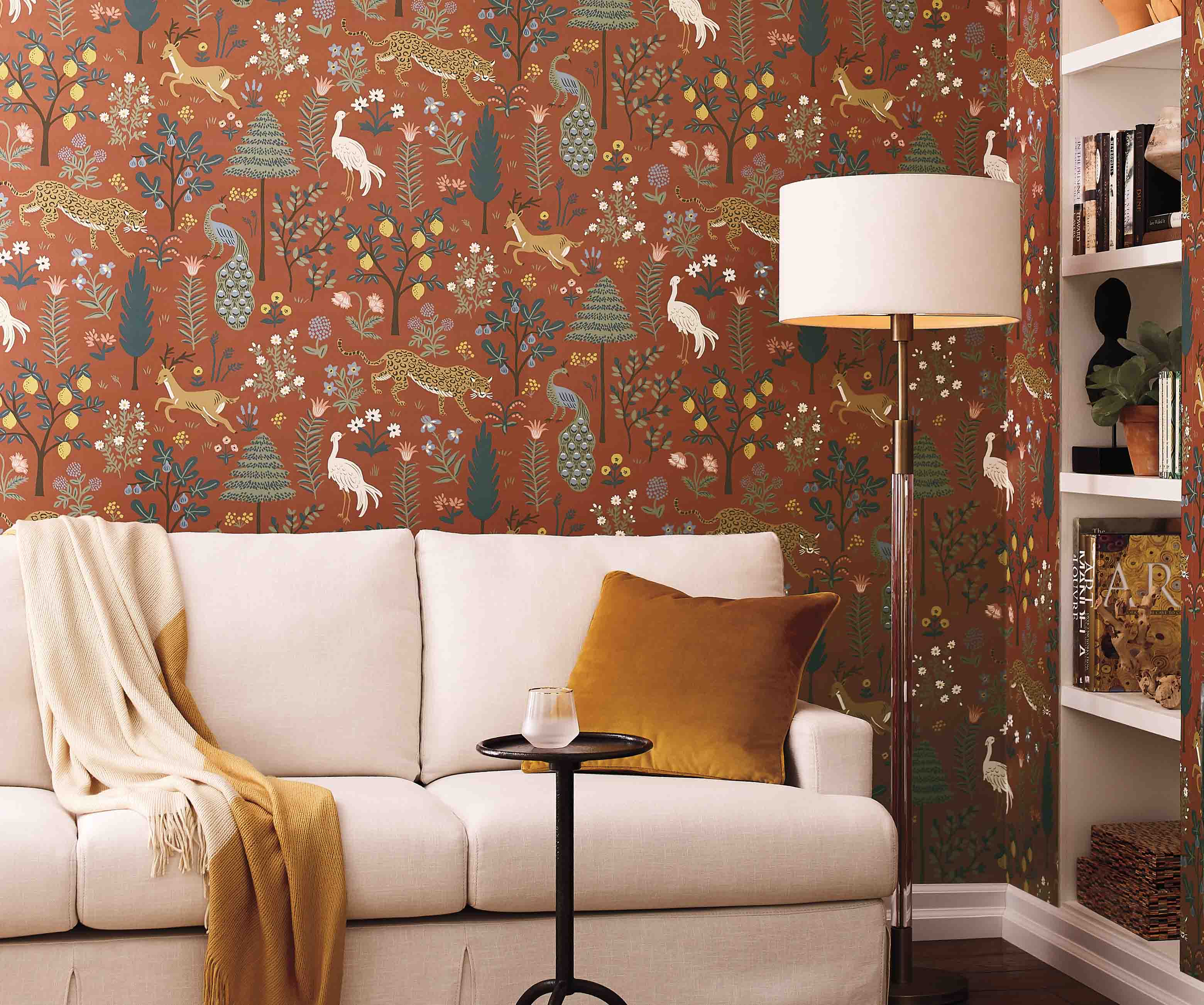 Menagerie Wallpaper Sample - Rust - Image 3