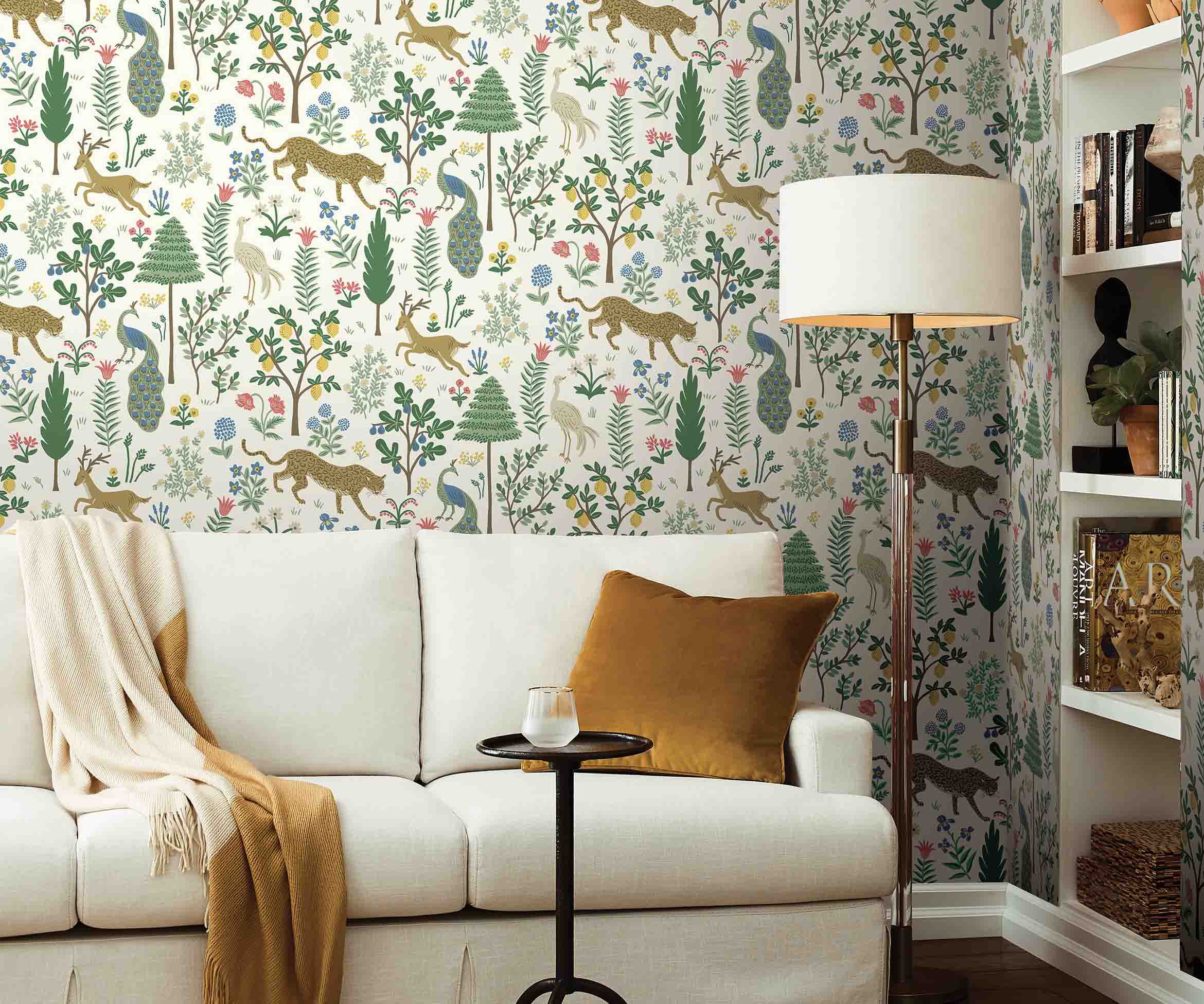 Menagerie Wallpaper Sample - White - Image 3