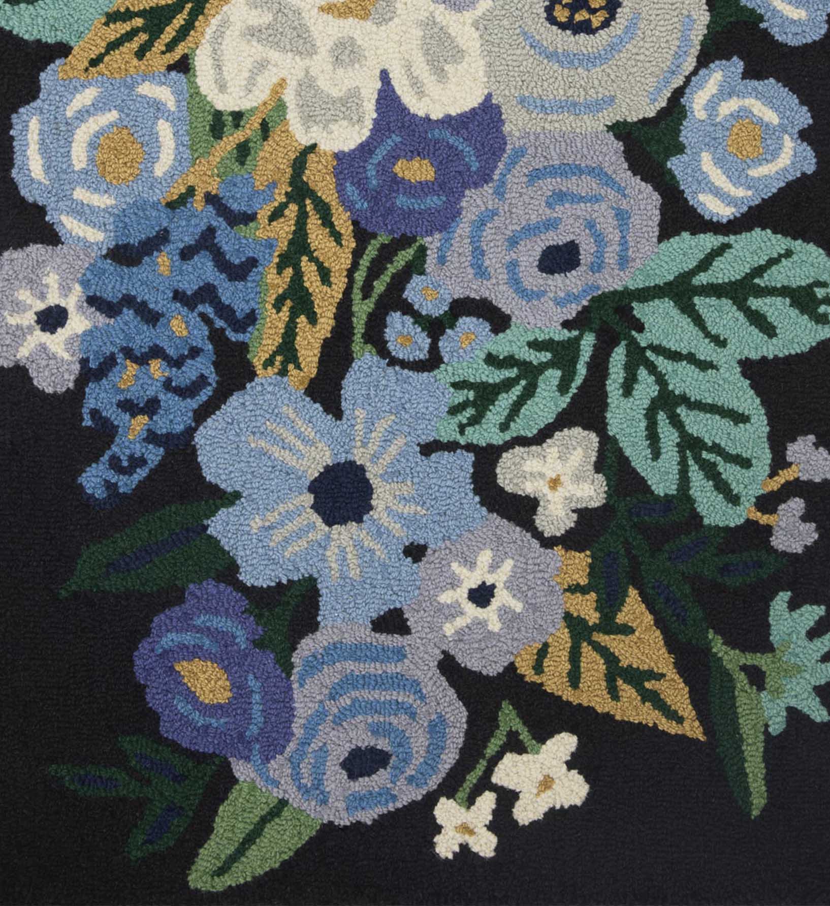 Minnie Garden Party Wool-Hooked Rug - Black - Image 2