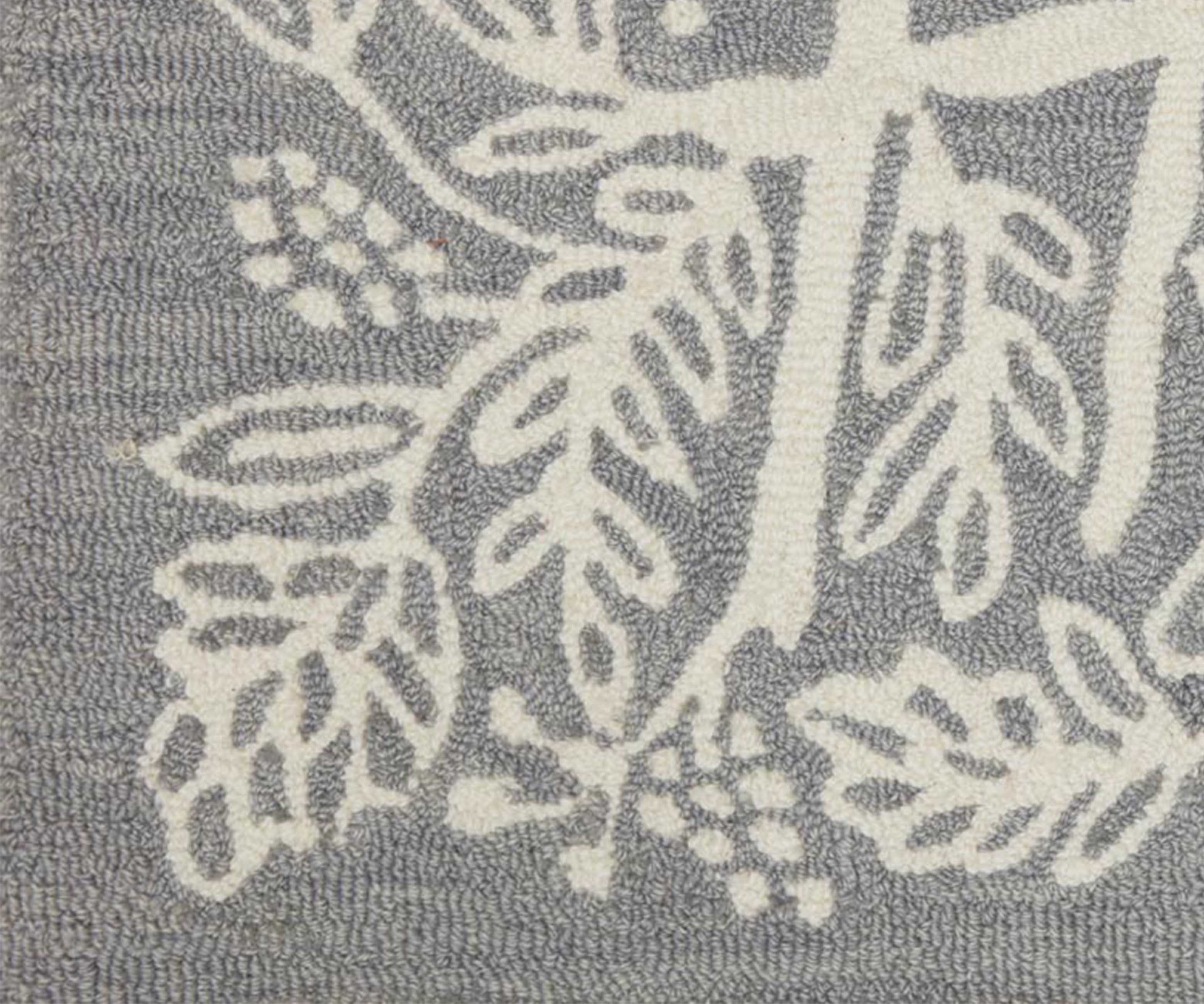 Minnie Hello Wool-Hooked Rug - Grey - Image 3