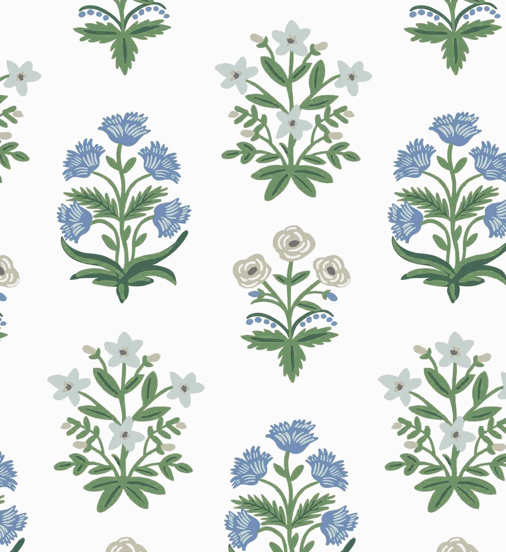 Mughal Rose Wallpaper - Indigo - Image 3