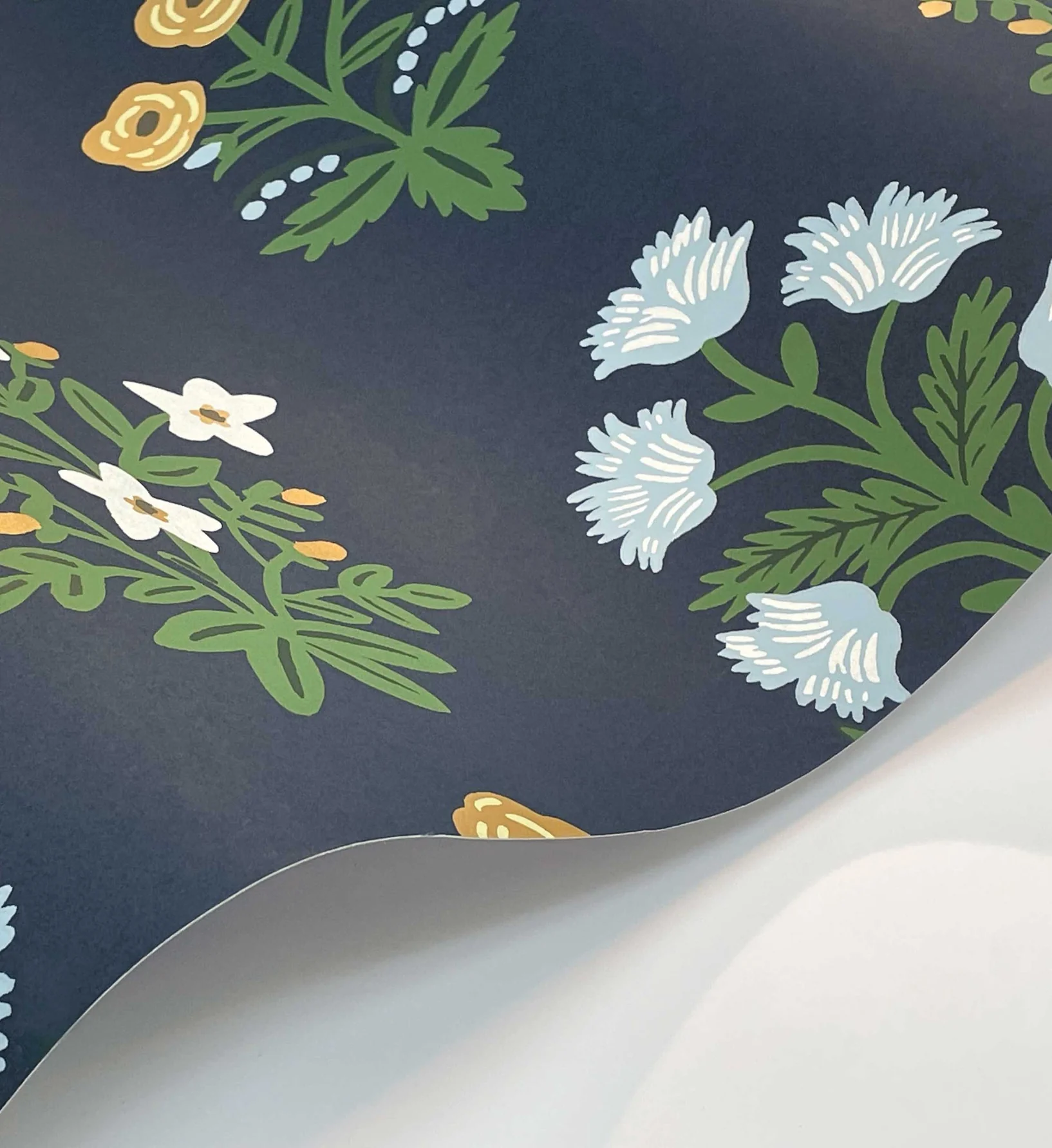 Mughal Rose Wallpaper - Navy - Image 4