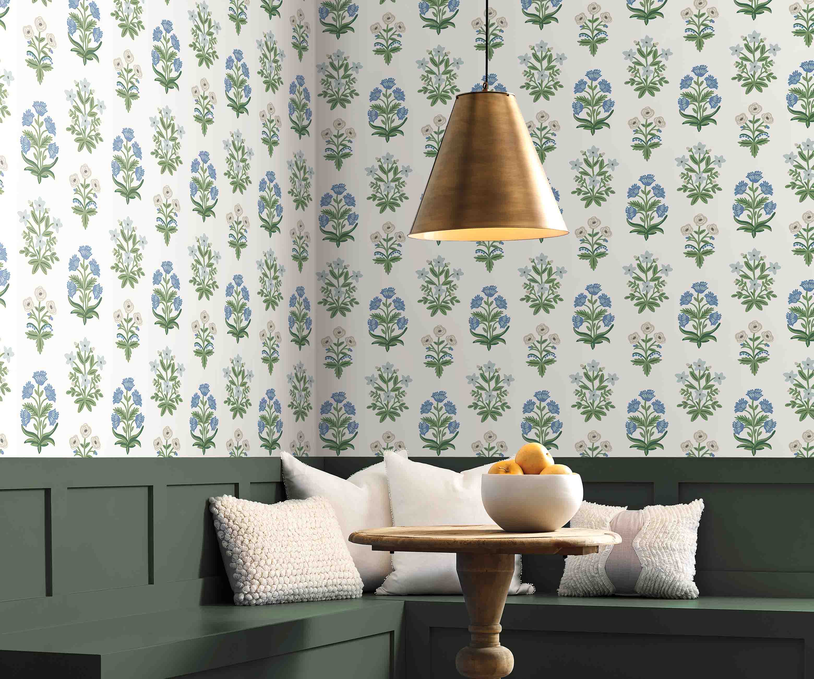 Mughal Rose Wallpaper Sample - Indigo - Image 3