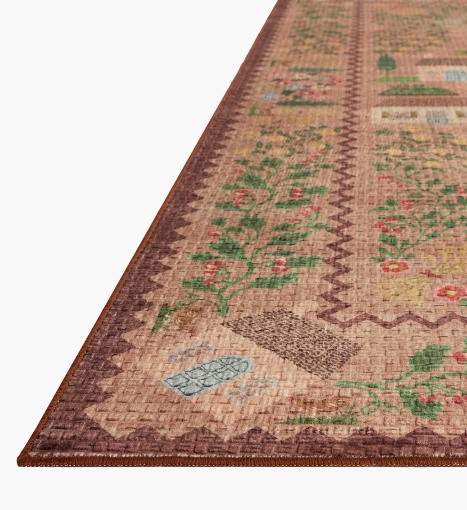Orchard Country Farm Washable Rug - Mauve - Image 6