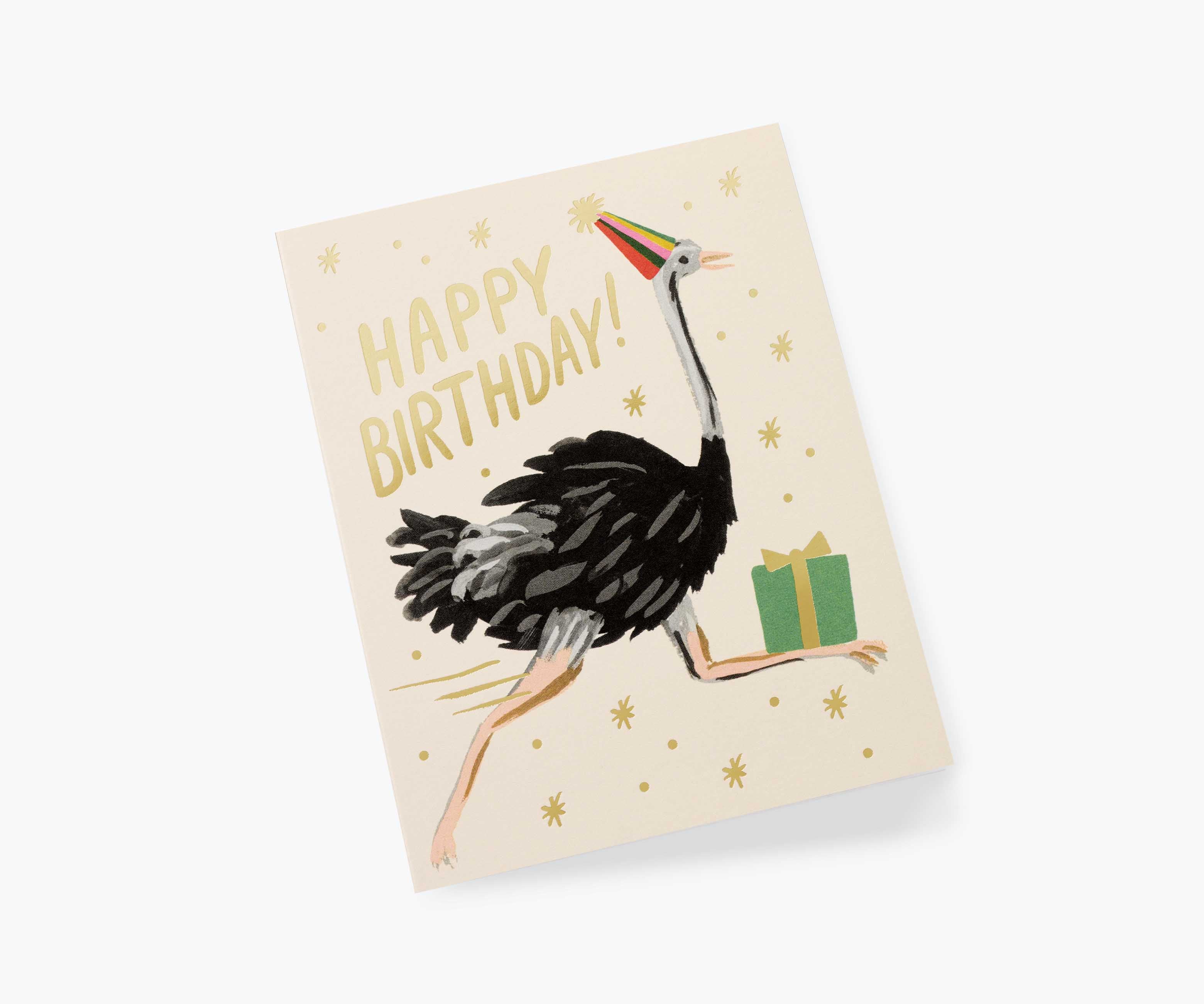 Ostrich Birthday Card - Single Card - Image 2