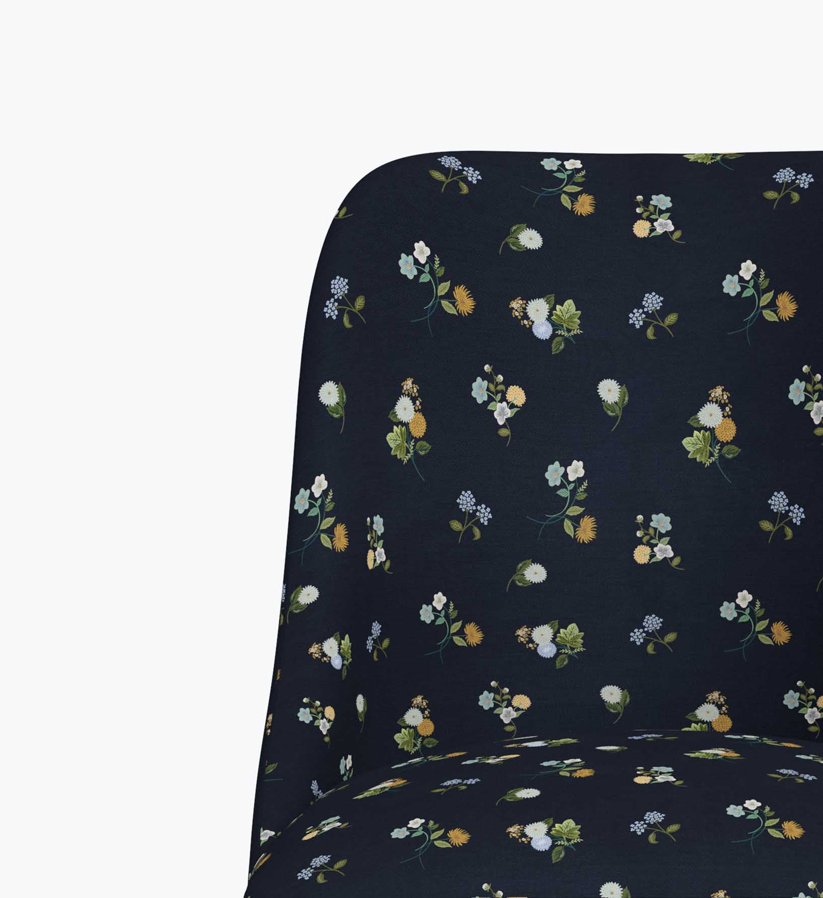Oxford Desk Chair - Ditsy Dahlia Navy - Image 2