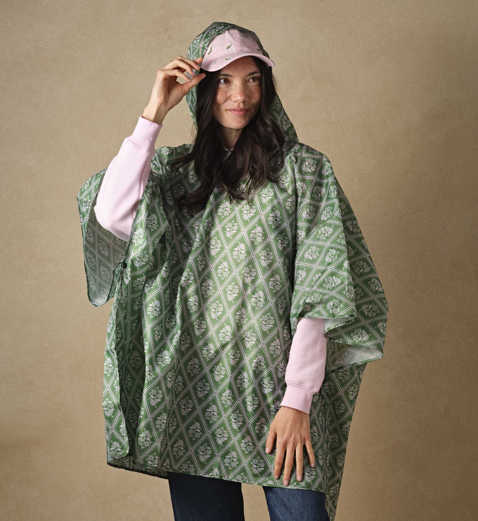 Packable Rain Poncho - Rose Study - Image 2