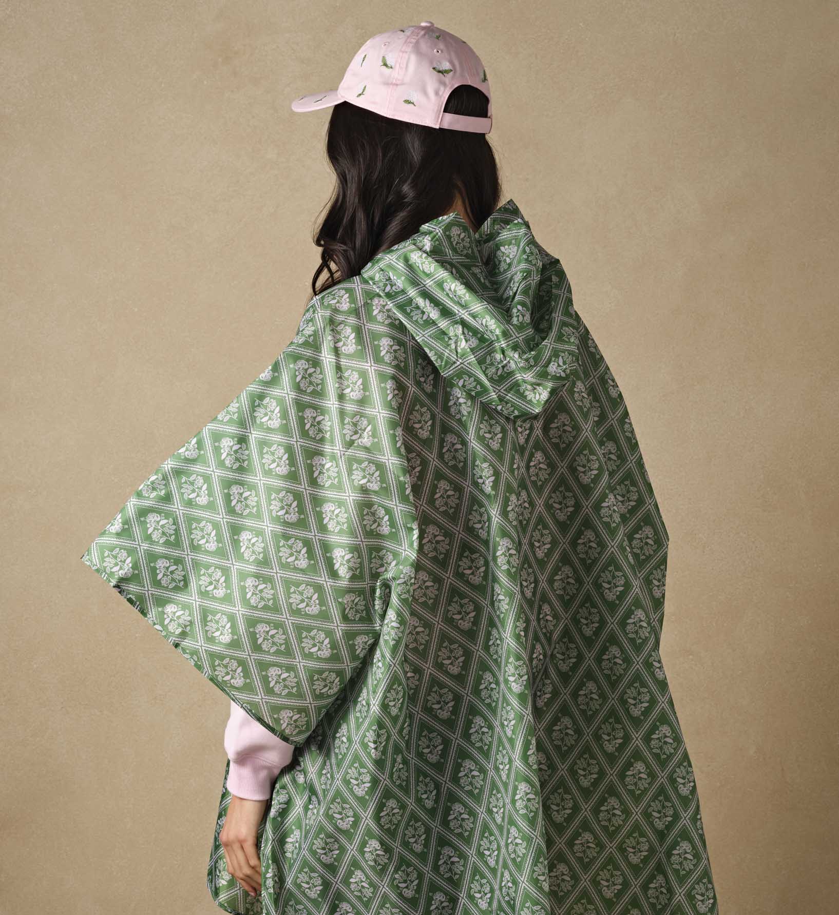Packable Rain Poncho - Rose Study - Image 3