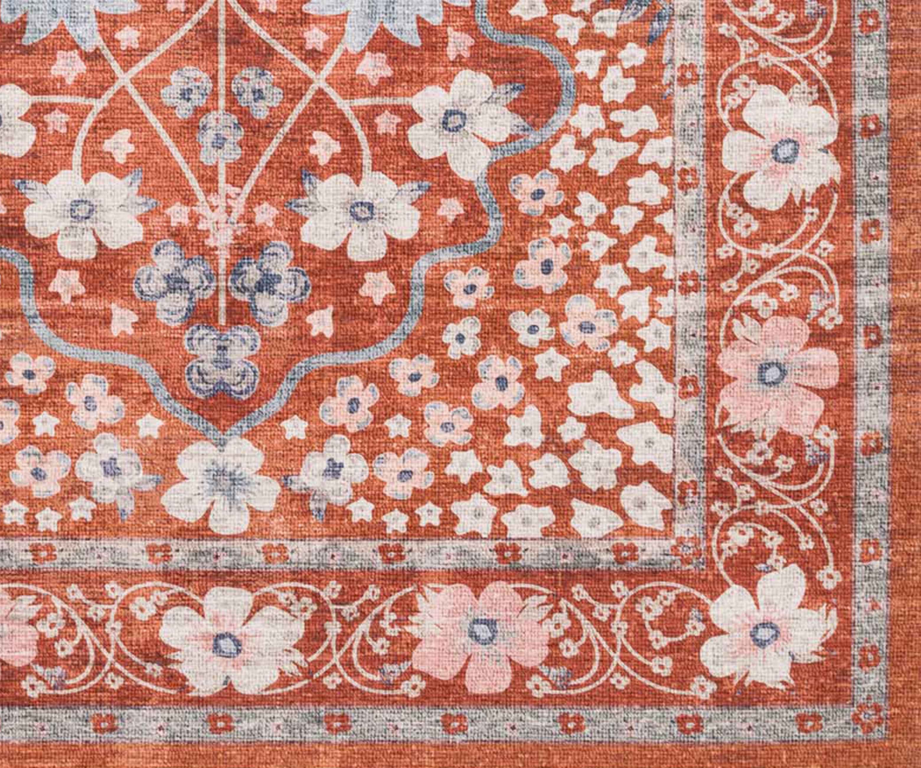 Palais Meadow Printed Rug - Crimson - Image 3