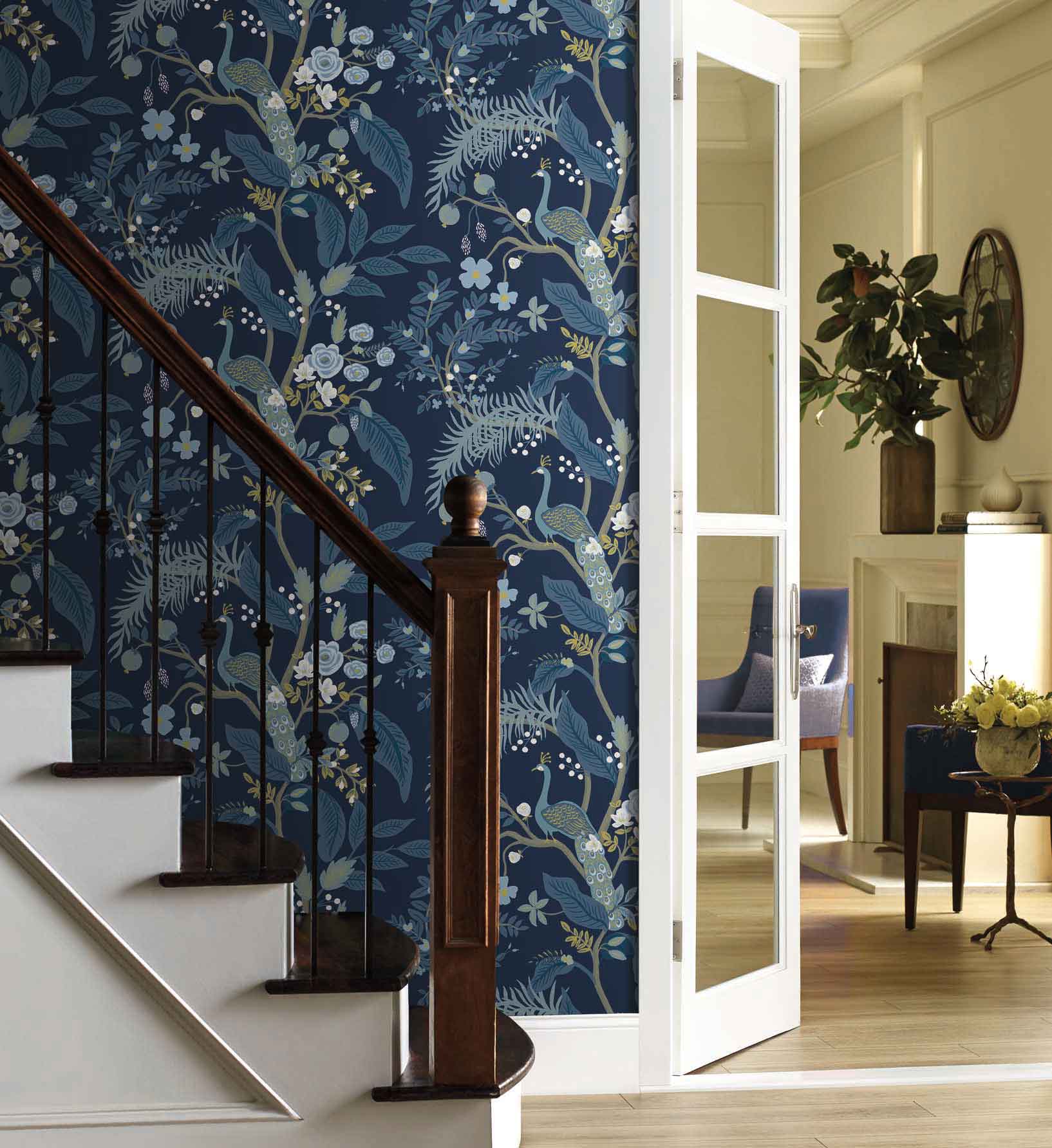 Peacock Wallpaper - Navy - Image 2