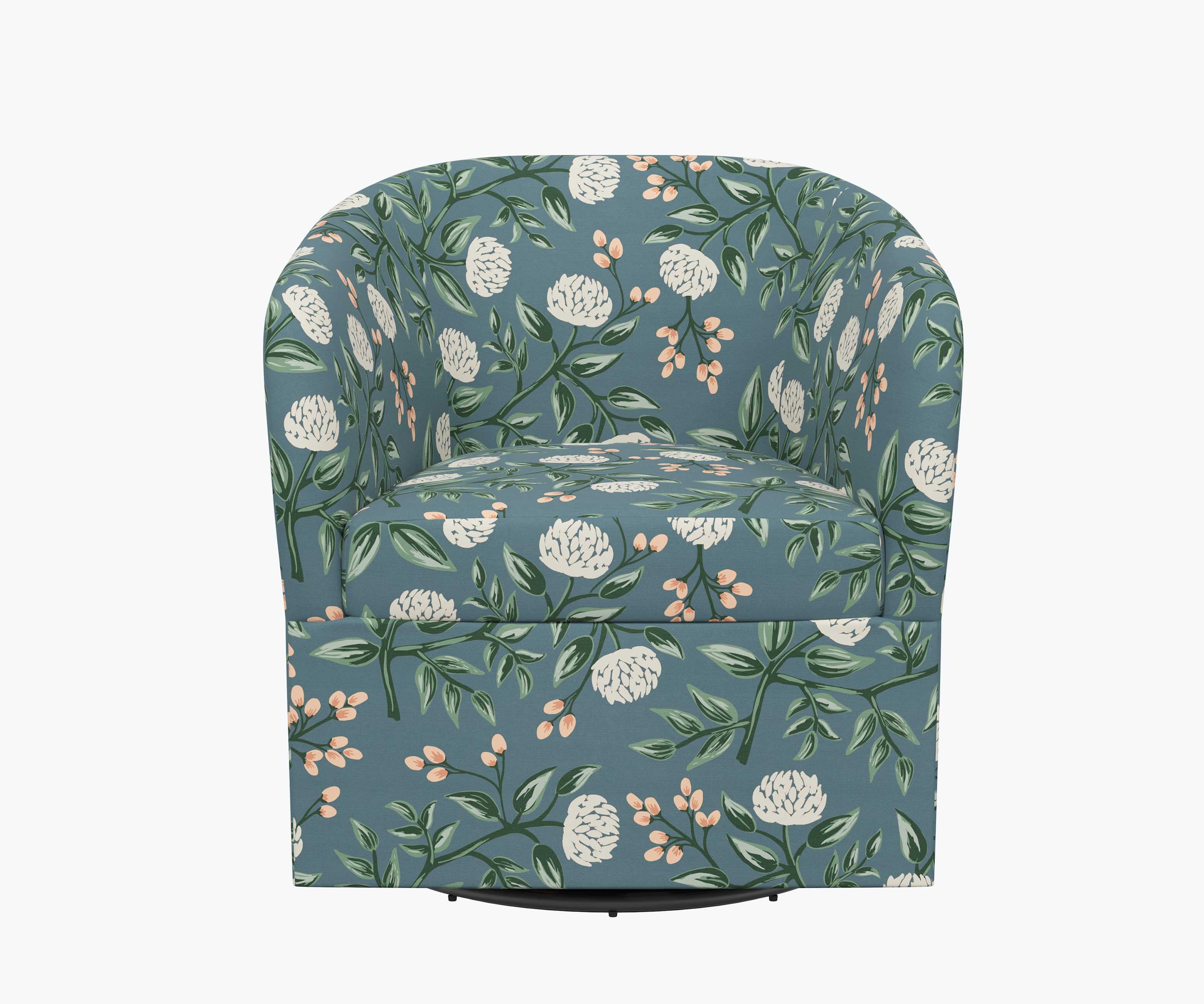 Pembroke Swivel Chair - Peonies - Image 3