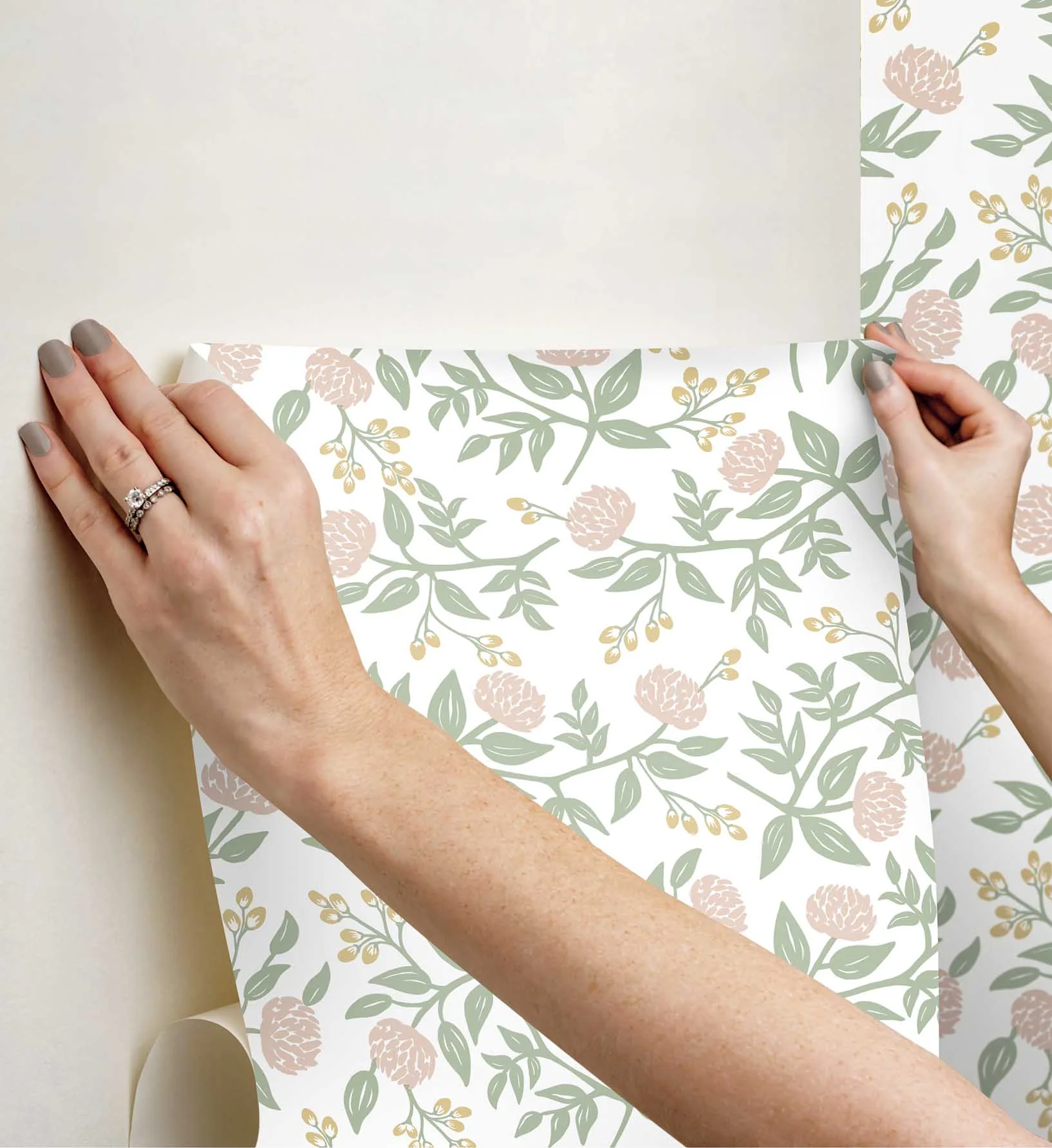 Peonies Peel & Stick Wallpaper - Blush - Image 3
