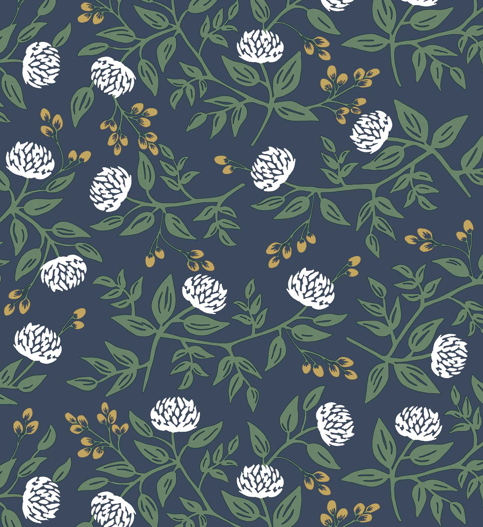 Peonies Peel & Stick Wallpaper - Navy - Image 4