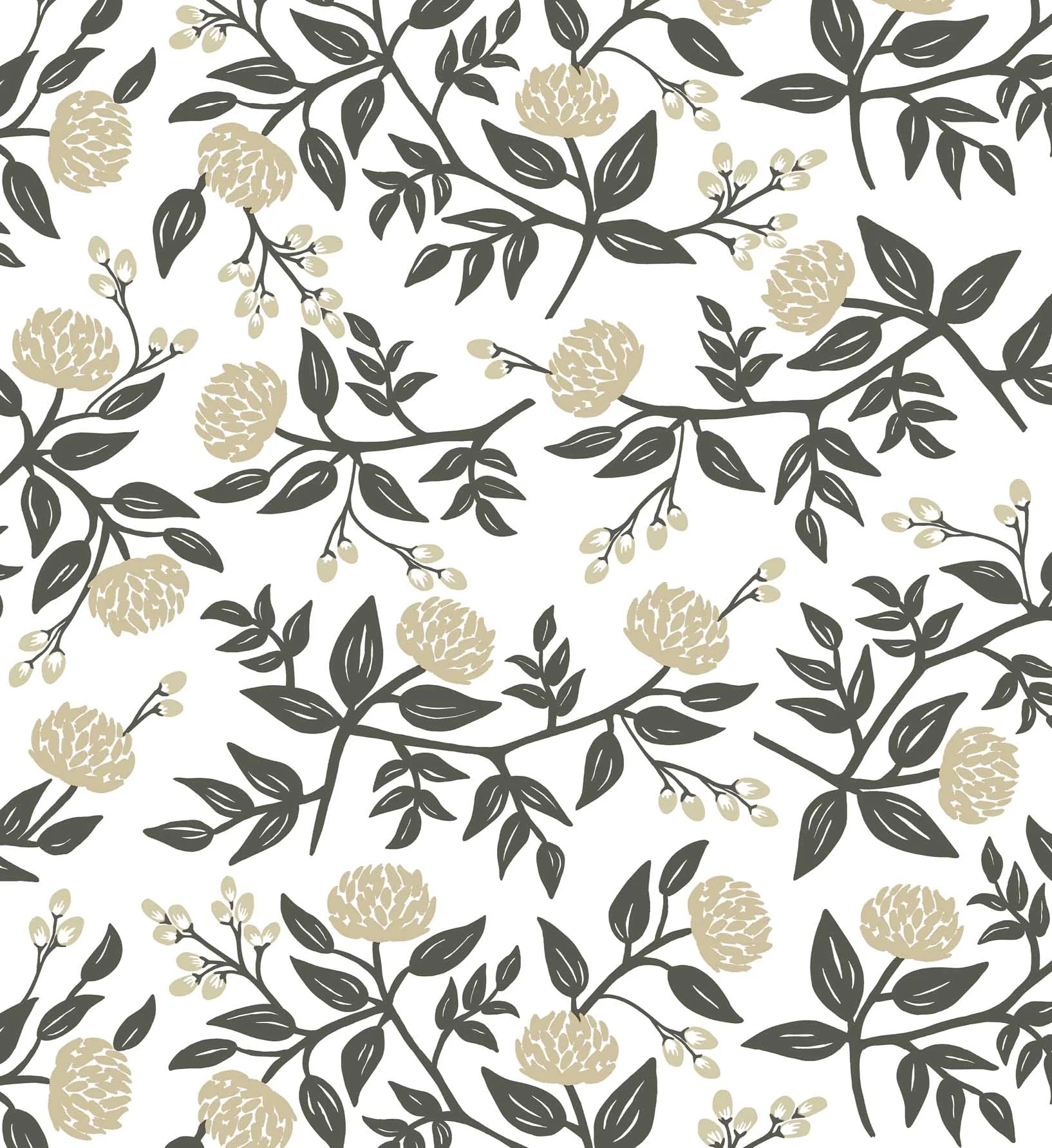 Peonies Peel & Stick Wallpaper Sample - White - Image 3