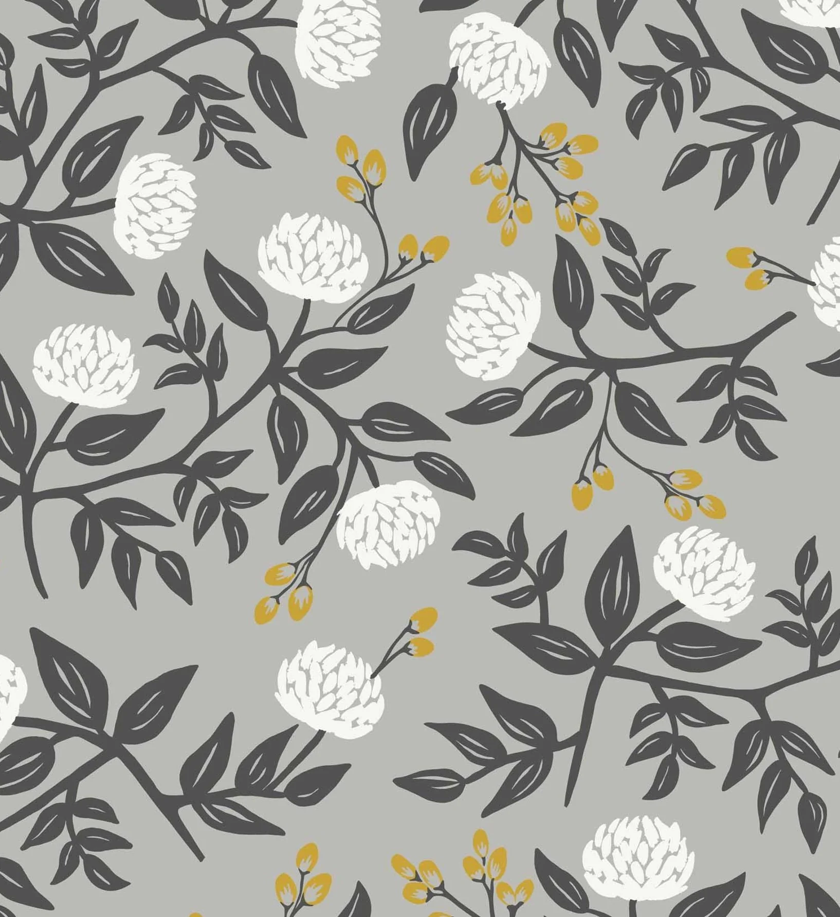 Peonies Wallpaper - Grey - Image 4