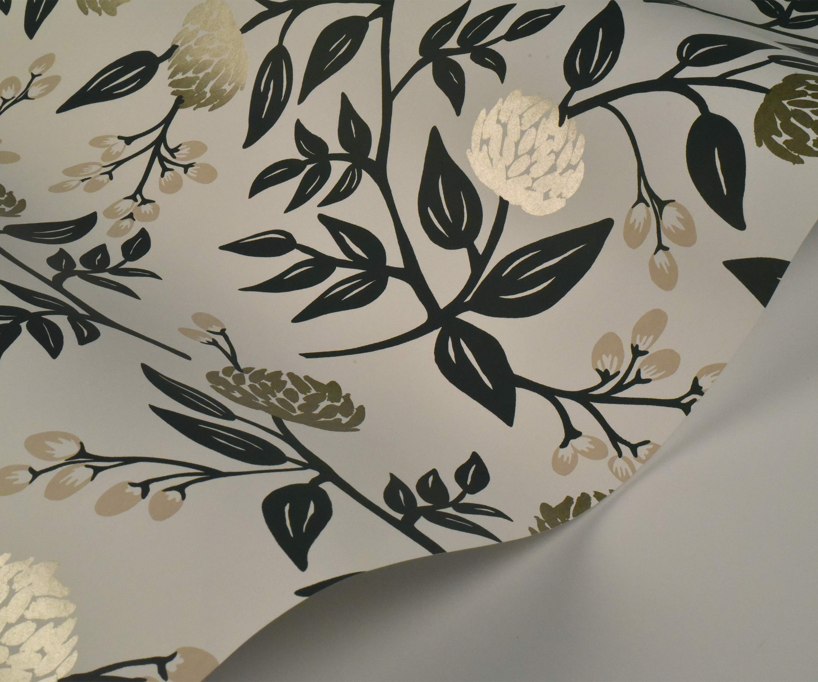Peonies Wallpaper - White & Black - Image 4