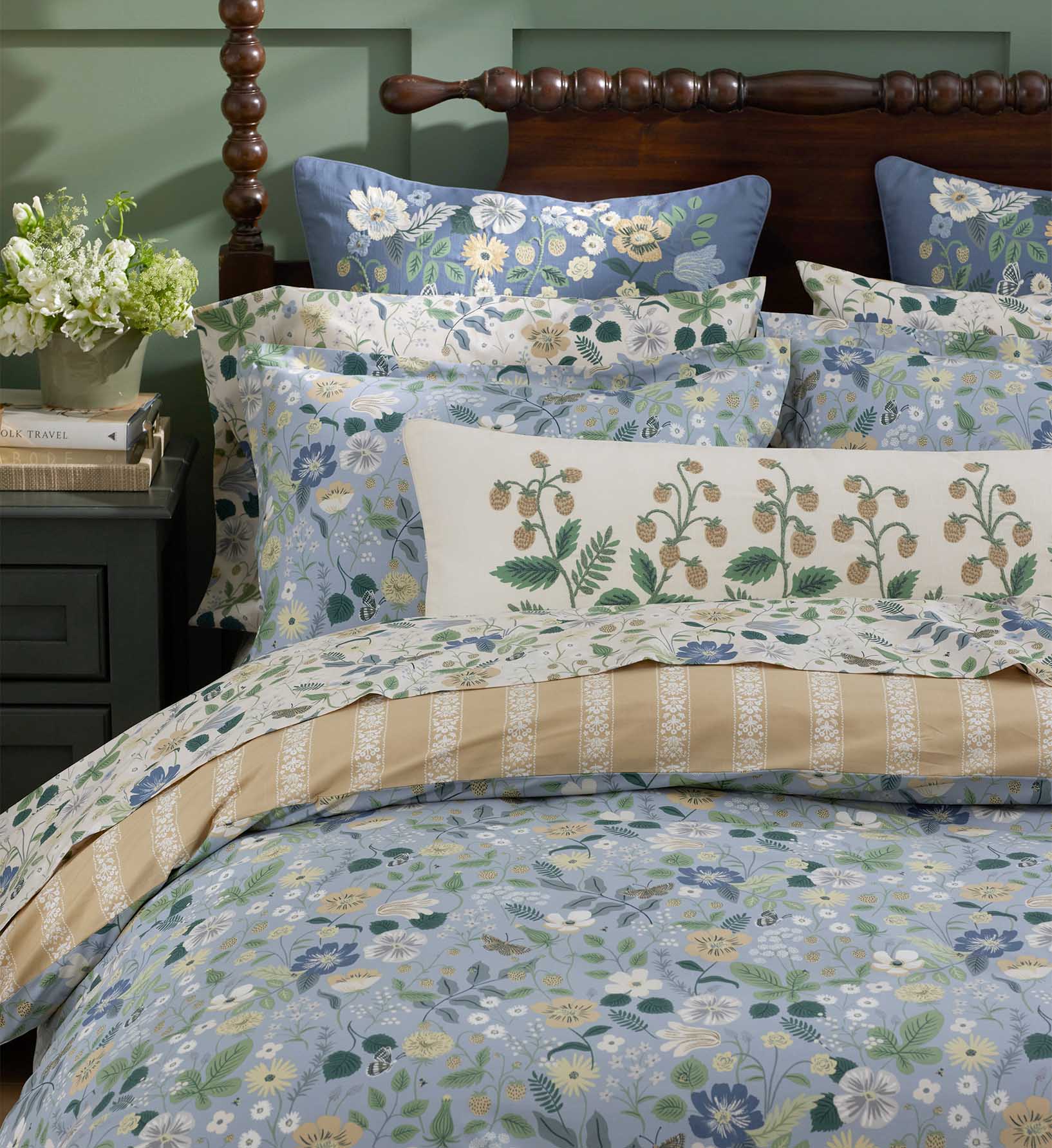 Percale Duvet Cover - Strawberry Fields Slate - Image 3