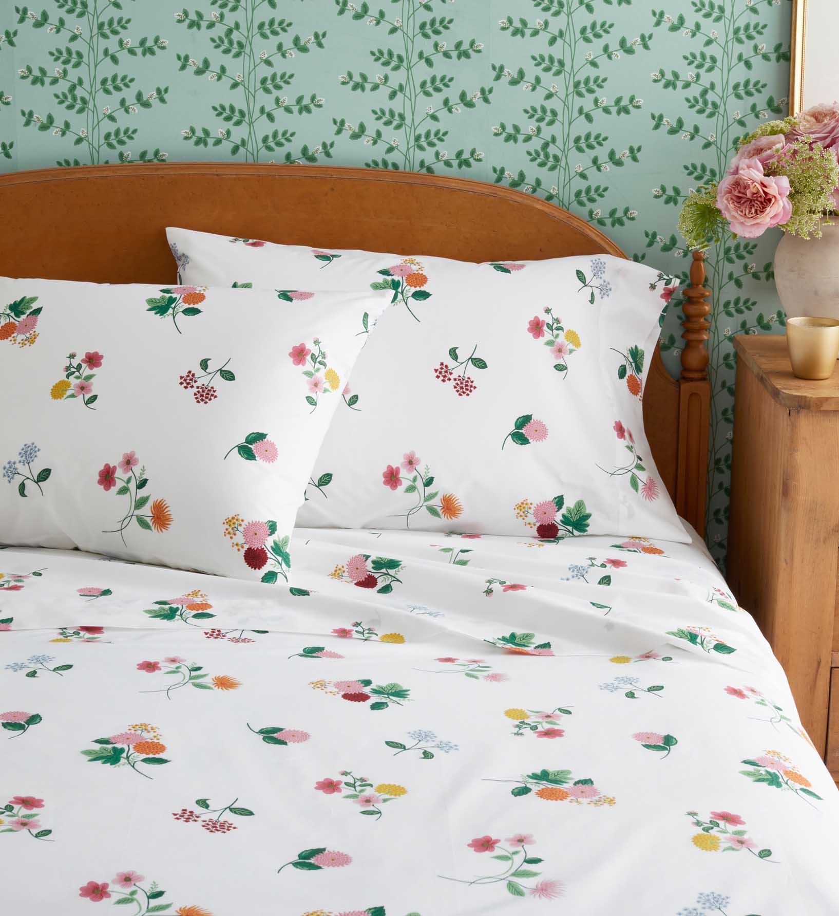 Percale Flat Sheet - Ditsy Dahlia - Image 2